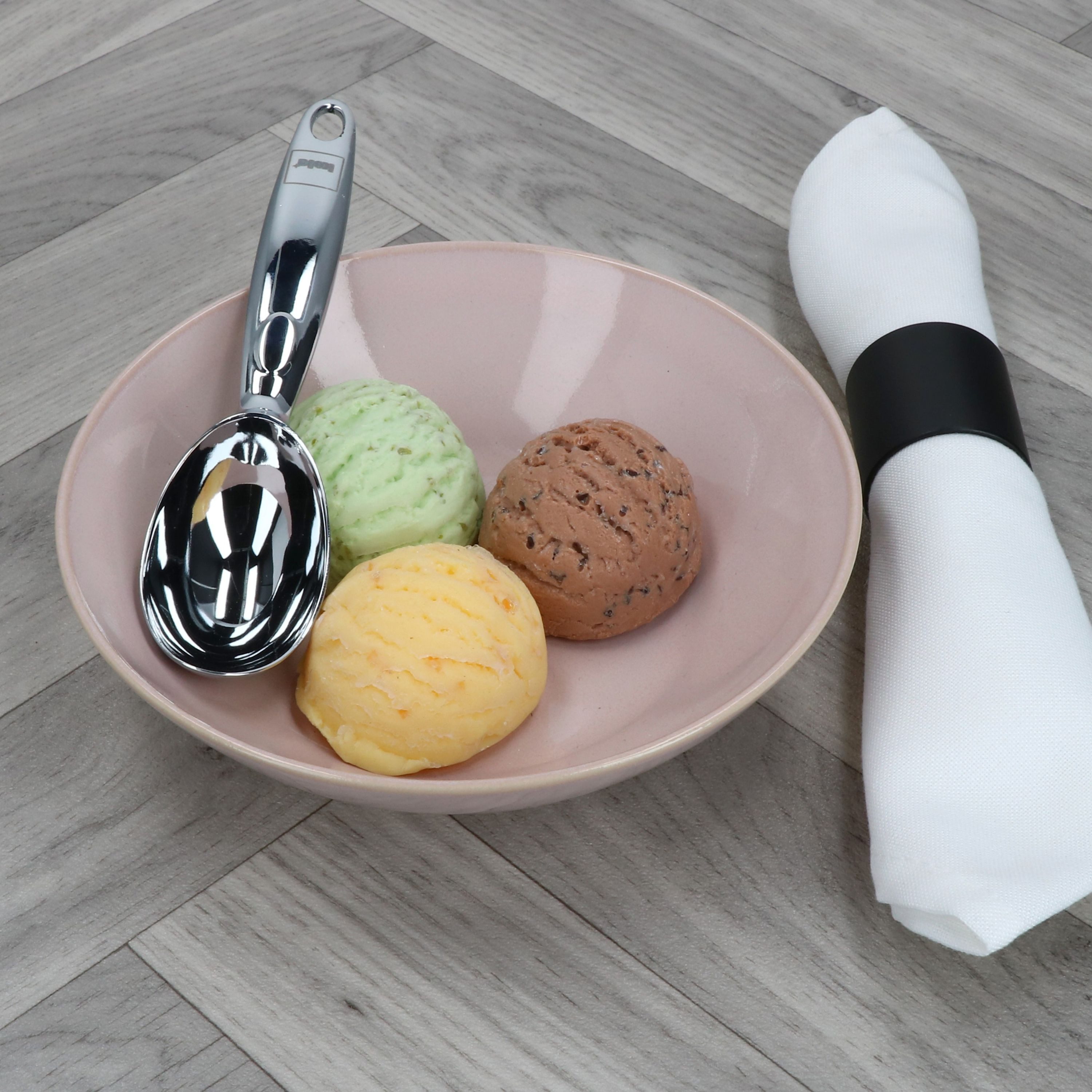 MamboCat Eisportionierer 2x Solido Eisportionierer silber Zinkdruckguss stabiler Eis-Löffel