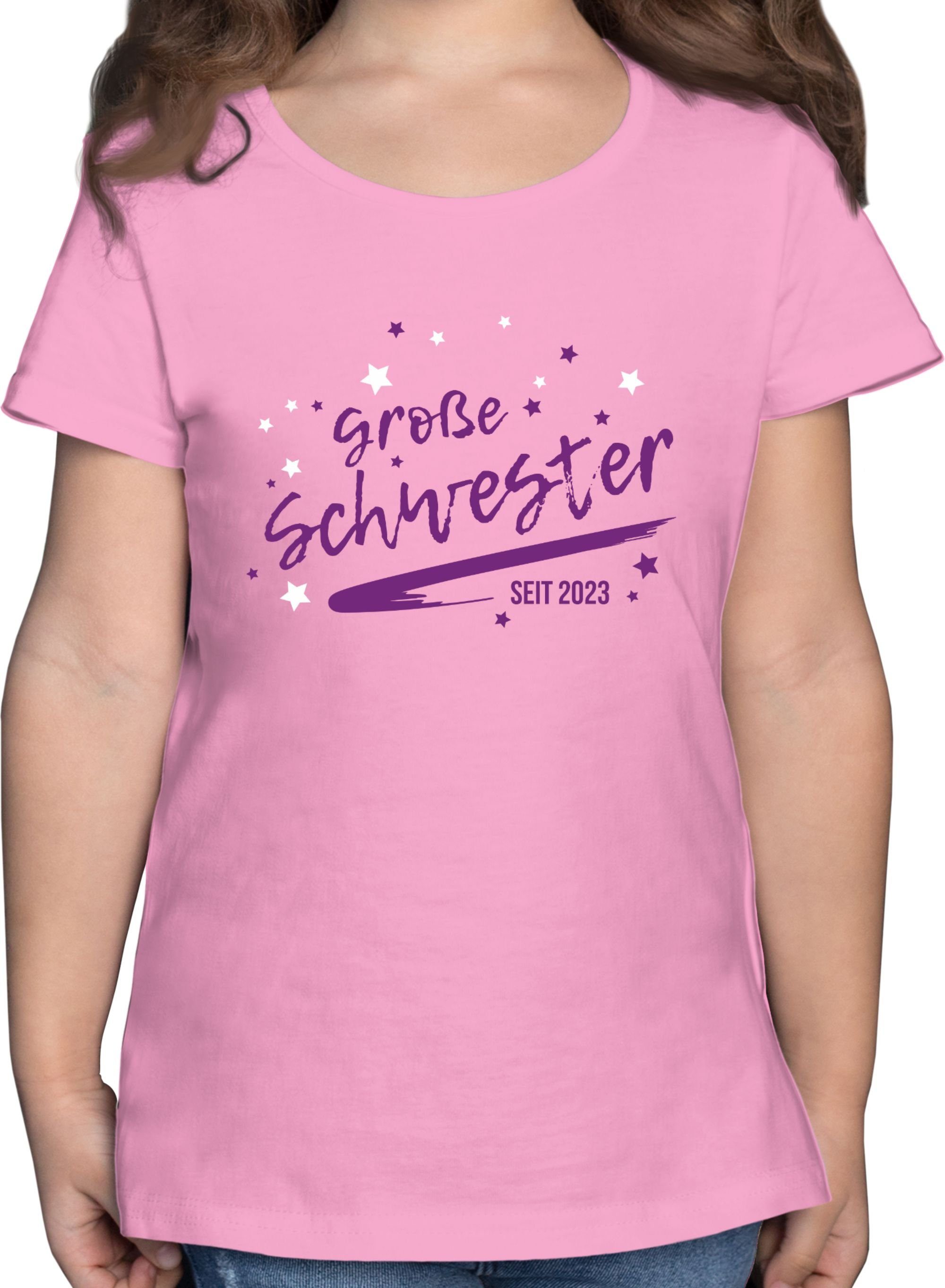 Shirtracer T-Shirt Große Schwester seit 2023 Große Schwester 3 Rosa