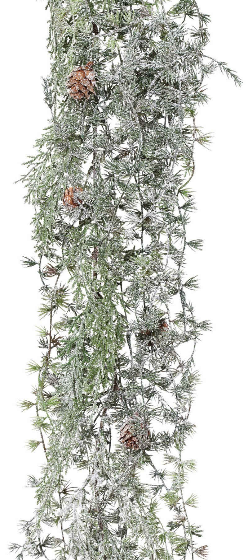 Winterliche Kunstpflanze Weihnachtsdeko, Weihnachtsgirlande Tanne, my home, Girlande, gefrostet, Länge 180 cm