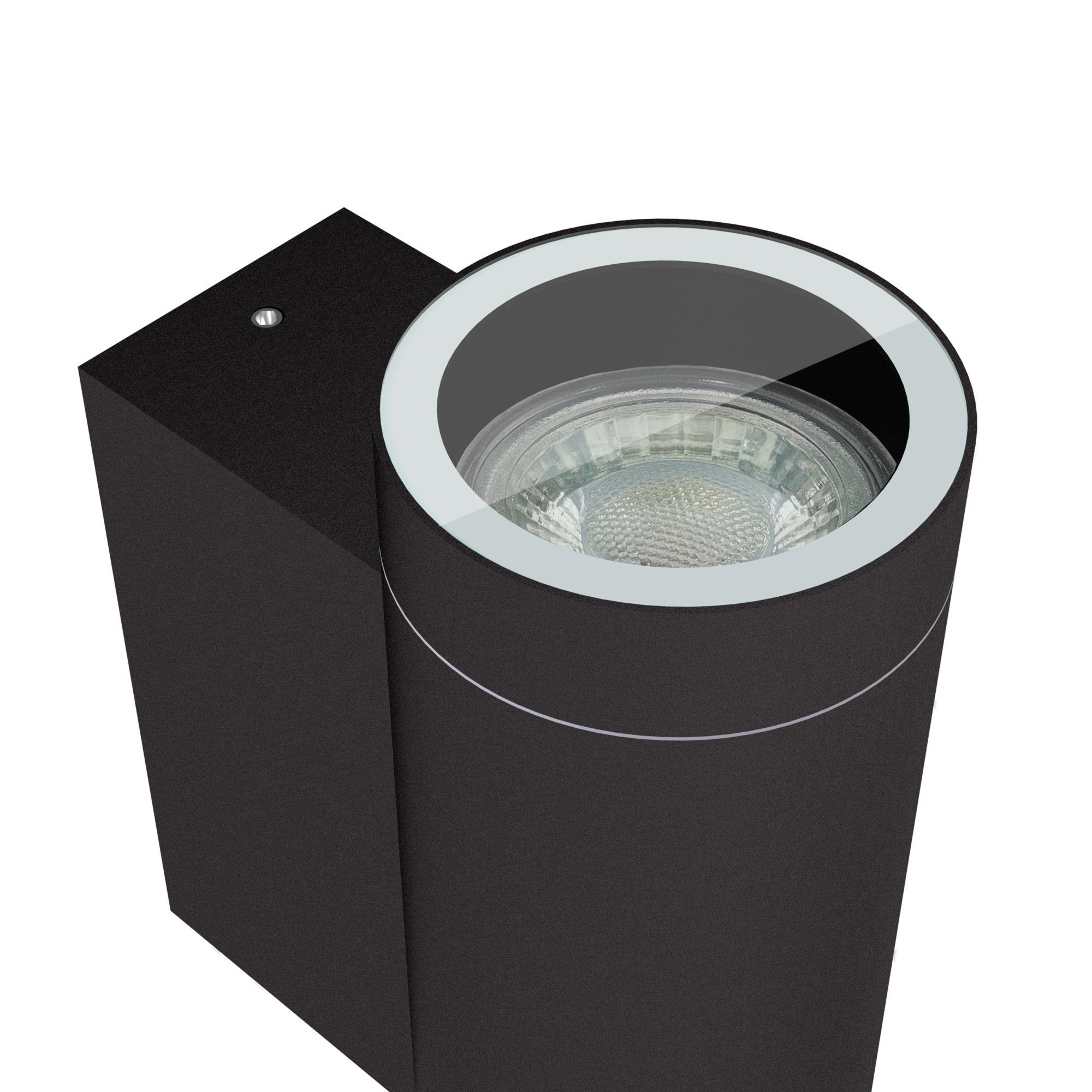 SSC-LUXon LED 3W, LED Down Warmweiß 2x Up GU10 Lampen Aufbaustrahler IP54 ESMA Aussenwandleuchte mit