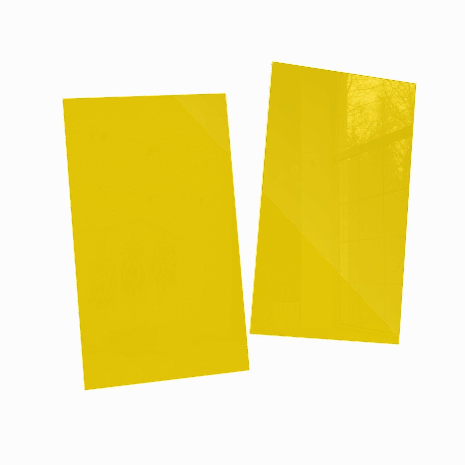 Herd-Abdeckplatte Gelb, 2 (Glasplatte, Größen Wallario 5mm tlg., inkl. ESG-Sicherheitsglas, verschiedene Noppen),