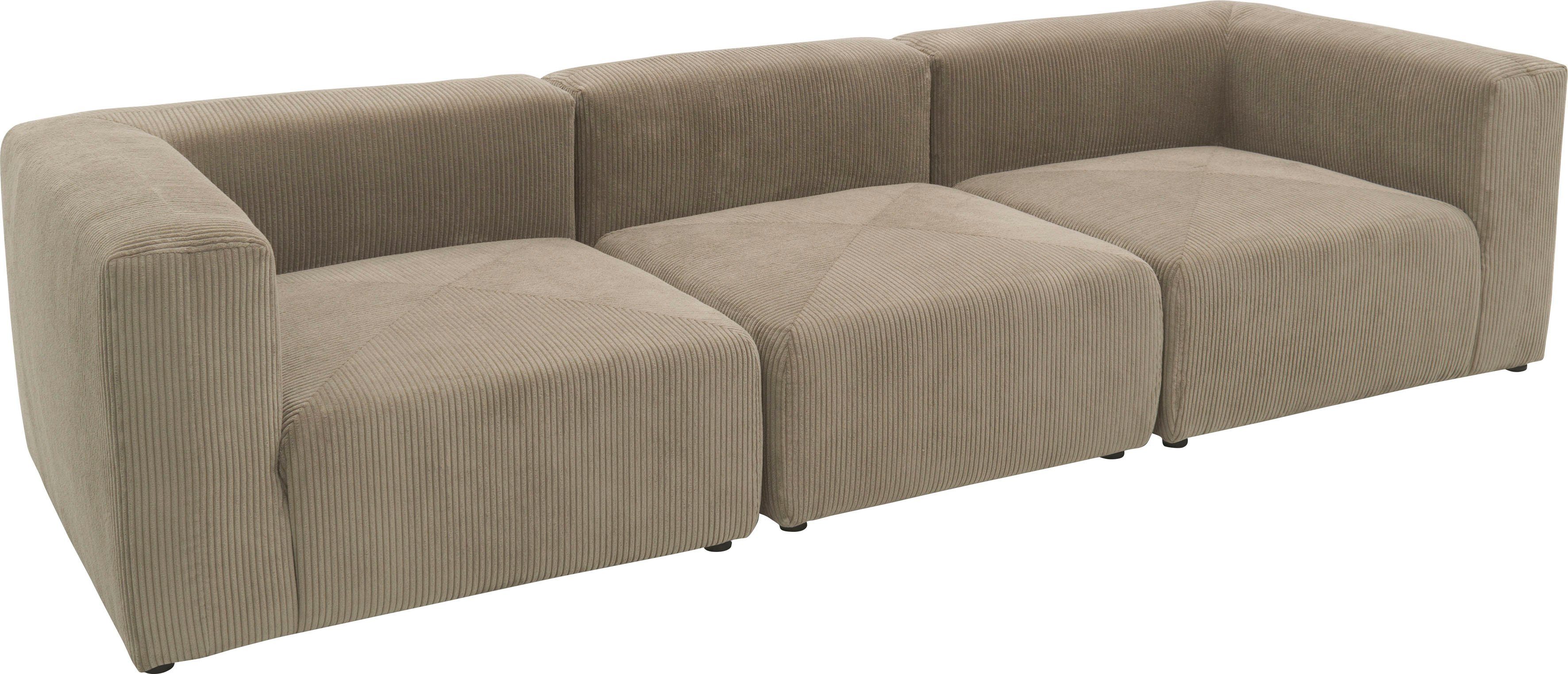 bestehend Cord-Bezug, Mittelelement und Gerrid, schlamm RAUM.ID Modulen: 2 Big-Sofa aus Eck- ein