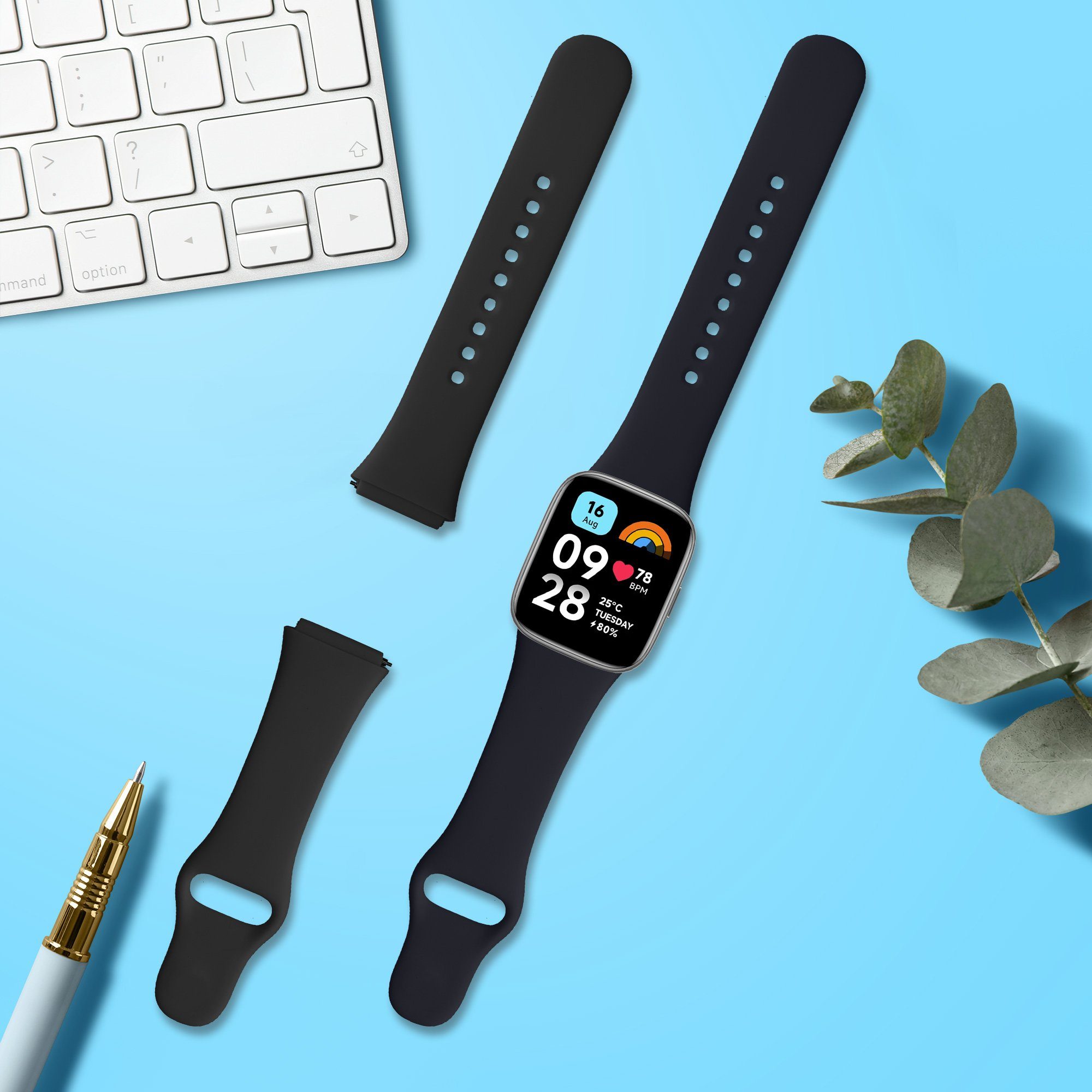 Active, 3 Sportarmband kwmobile Redmi Watch Uhrenarmband Xiaomi 2x Silikon Fitnesstracker Armband Set TPU für