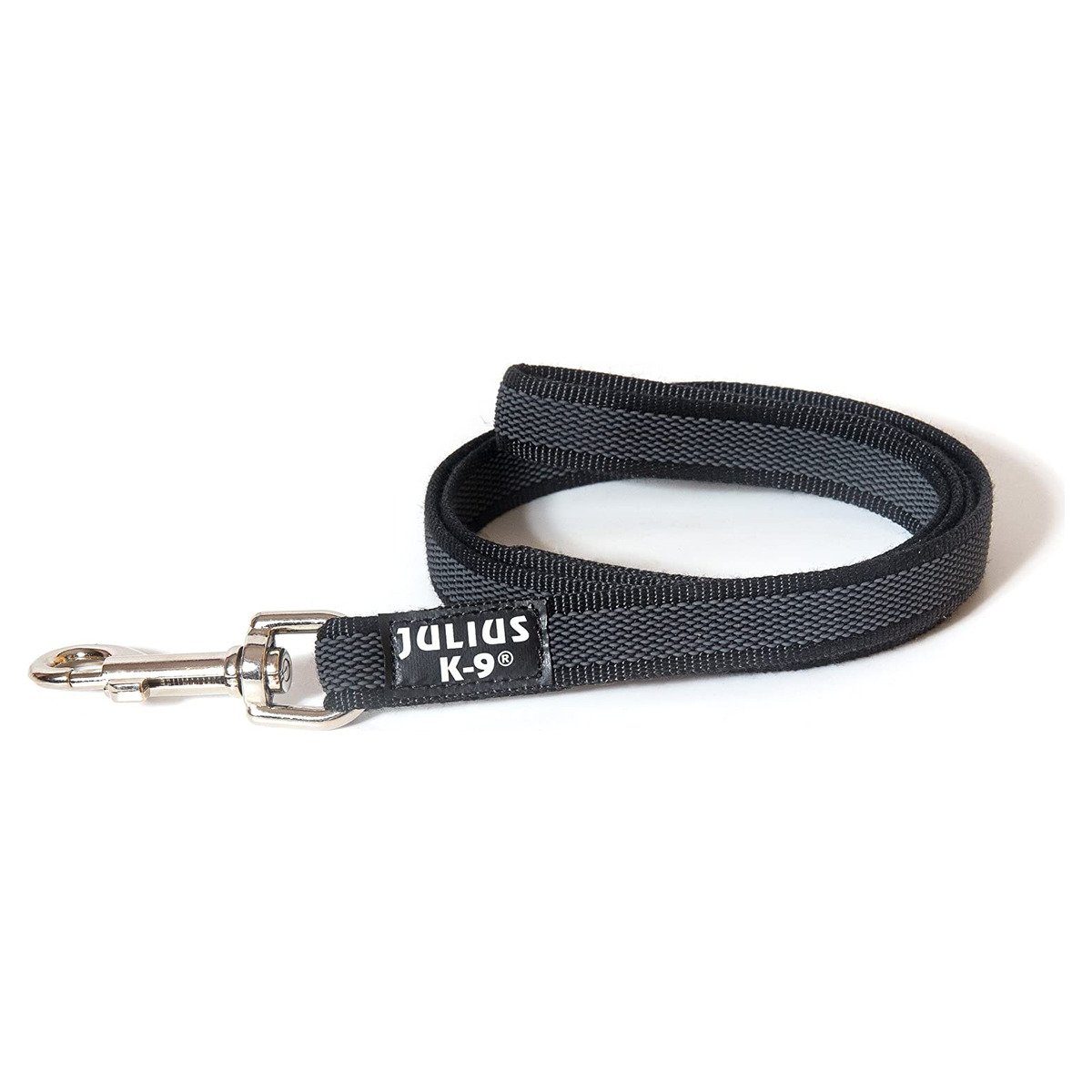 Julius-K9 Hundeleine Leine Super Grip mit Handschlaufe schwarz/grau
