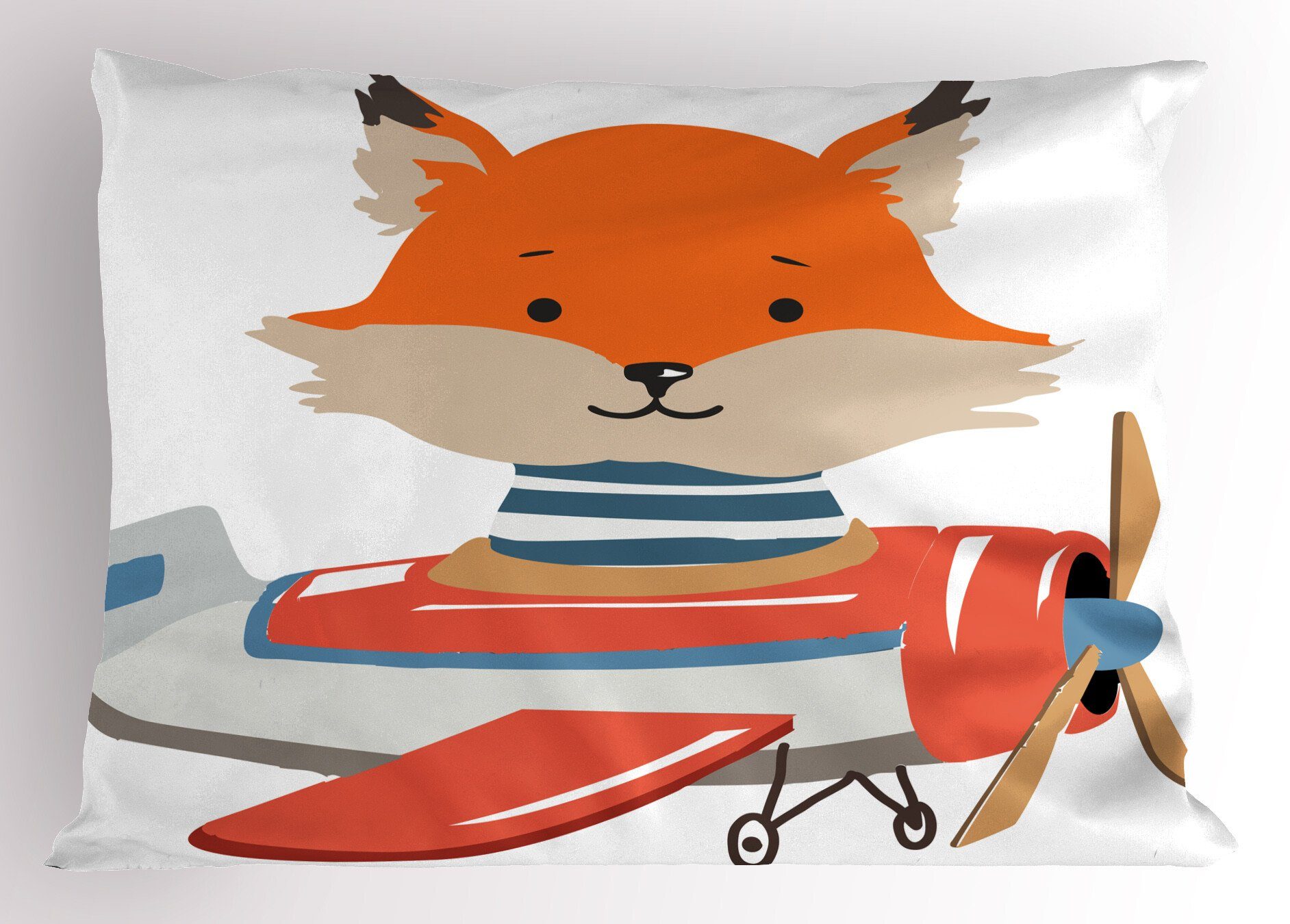Kissenbezüge Dekorativer Standard (1 Little Fuchs Gedruckter in Abakuhaus Animal Size Kissenbezug, Flugzeug King Stück), Funny