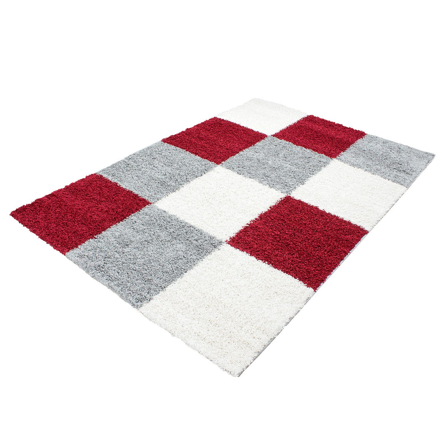 Carpettex Hochflor-Teppich Kariert Design, Läufer, Höhe: 30 mm, Teppich Wohnzimmer Kariert Design Modern verschidene farben und größen