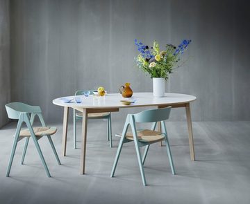 Hammel Furniture Esstisch Basic Single, ausziehbar, inklusive 2 Einlegeplatten, Ø130/228 cm, Melamin / Massivholz, stabiler dänische Design Tisch