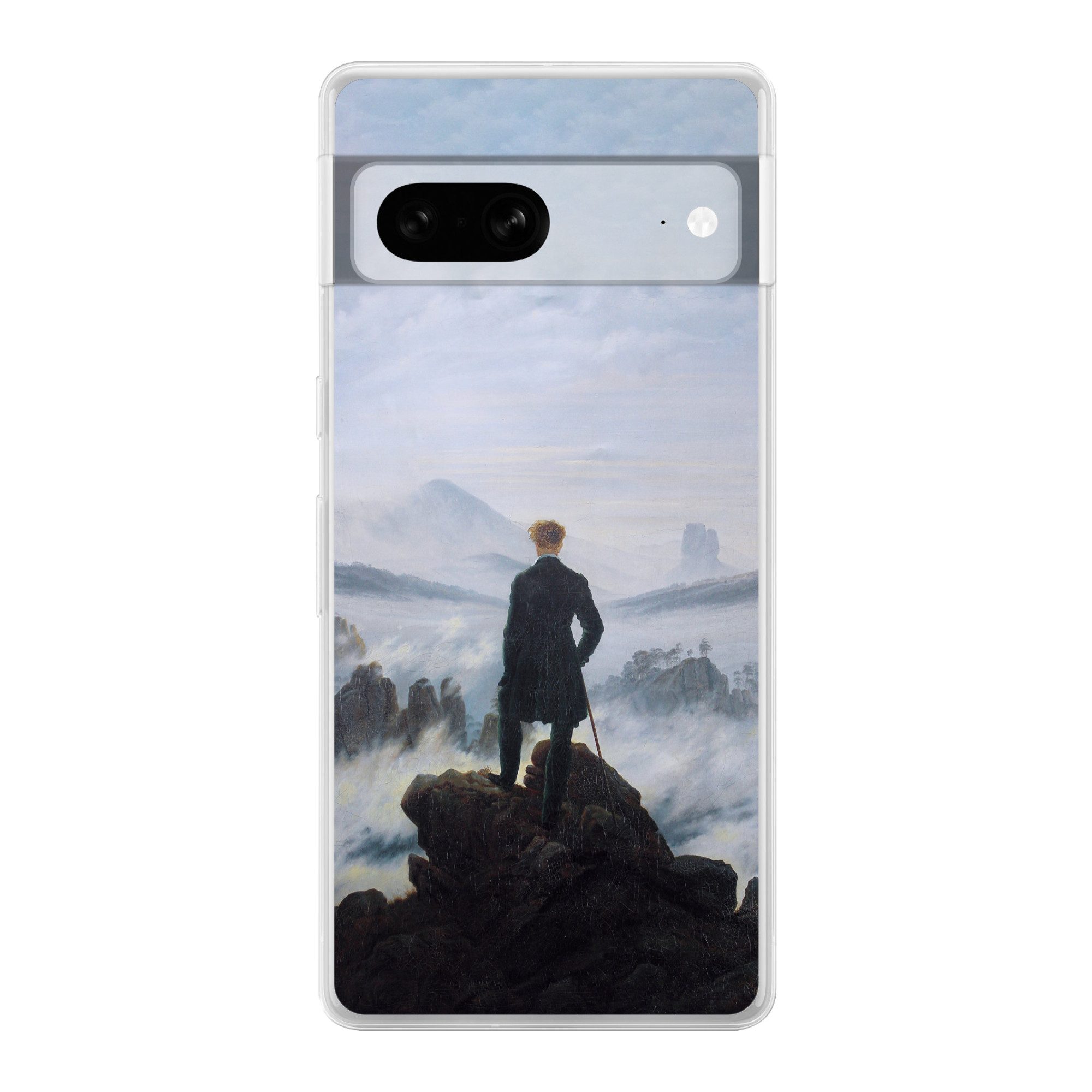 MuchoWow Handyhülle für Google Pixel 7 Der Wanderer über dem Nebelmeer - Caspar David Frie, Phone Case, Silikon, Schutzhülle Dünn