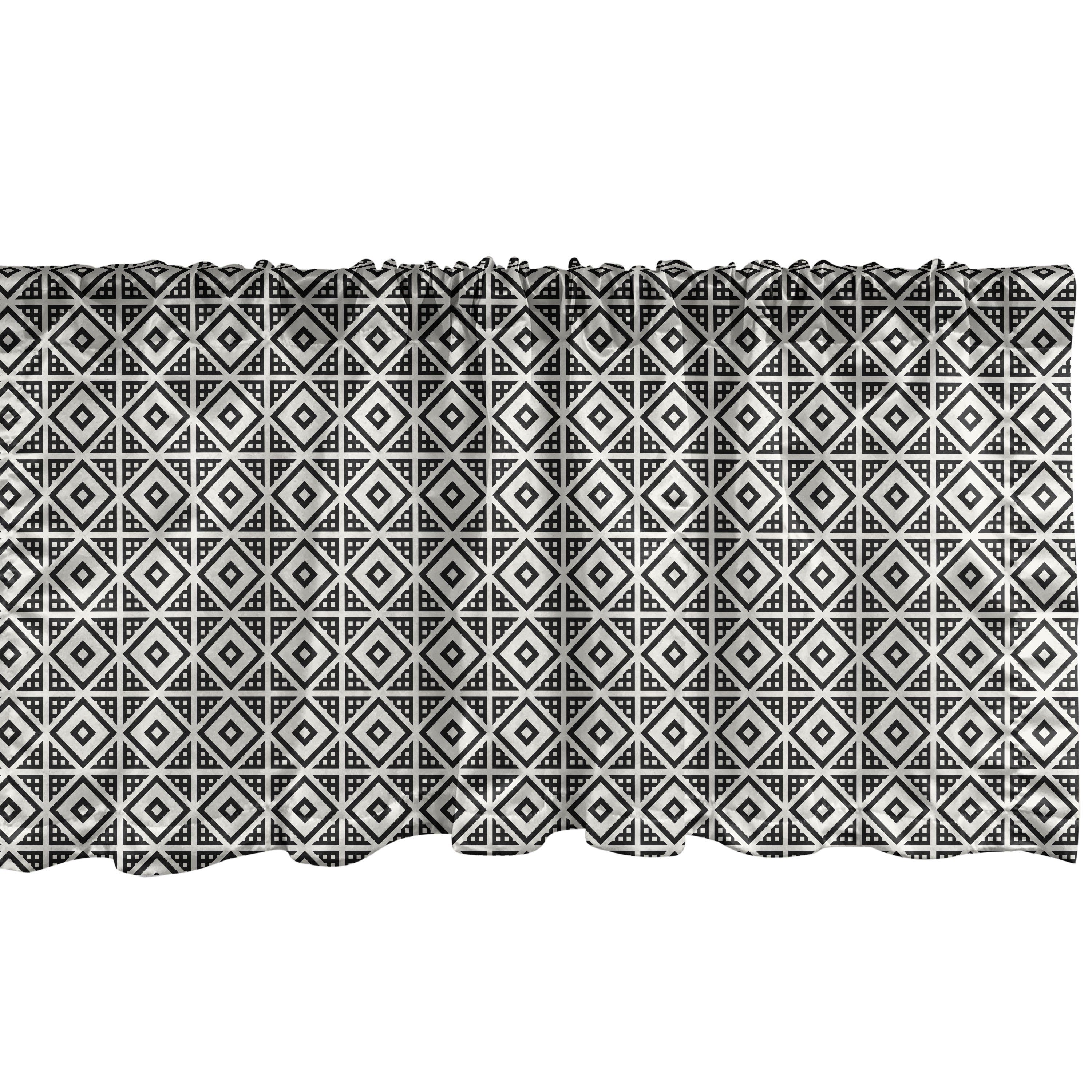 Volant Zier Microfaser, Vorhang Stangentasche, Küche Dekor Abakuhaus, Konzept Rhombus Schlafzimmer für mit Scheibengardine Abstrakt