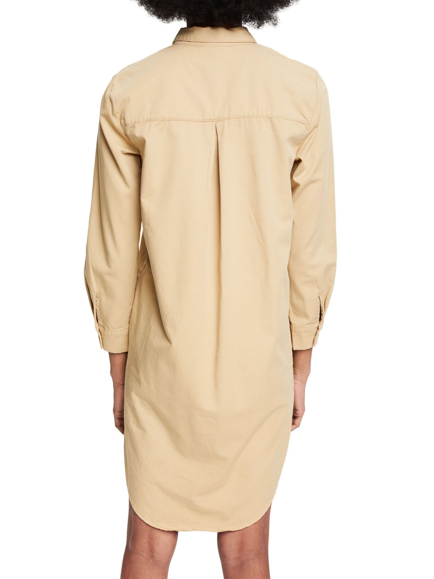 Midikleid aus Esprit Canvas-Kleid 100% Pima-Baumwolle SAND