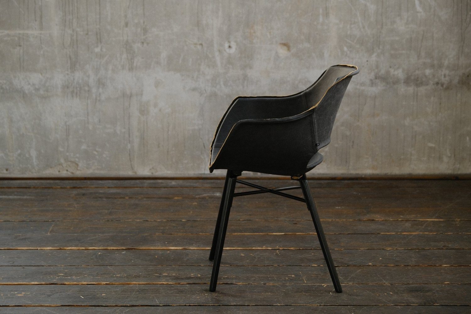 KAWOLA Esszimmerstuhl ZAJA, verschiedene Echtleder Farben schwarz Stuhl