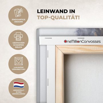 OneMillionCanvasses® Leinwandbild Abstrakt - Schwarz - Grau - Farbe, (1 St), Leinwand Bilder für Wohnzimmer Schlafzimmer