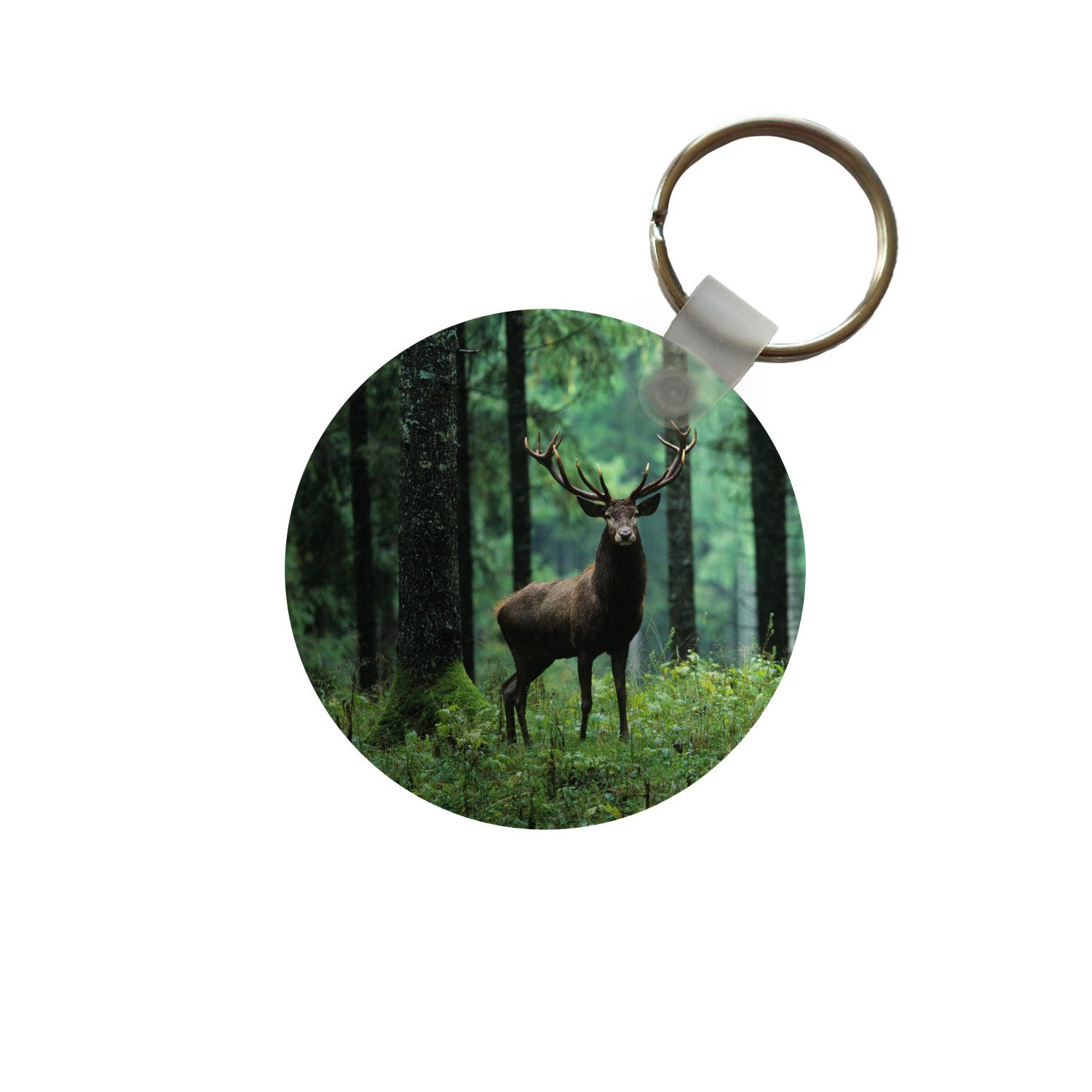 Schlüsselanhänger Hirsche - Wald - Bäume - Tiere - Natur