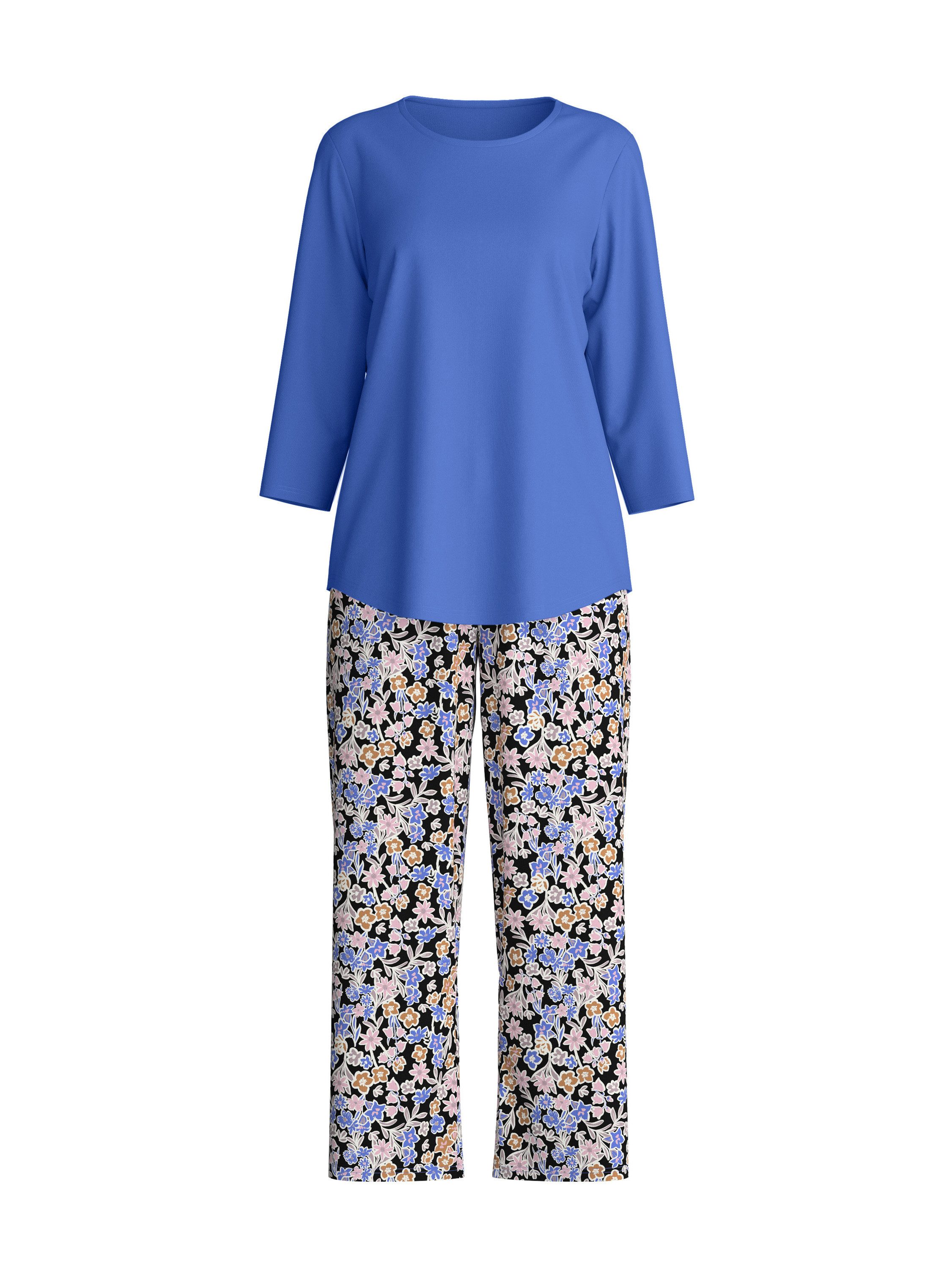 CALIDA Capri-Pyjama Flower Dreams Damen (2 tlg) Weich, atmungsaktiv, locker geschnitten