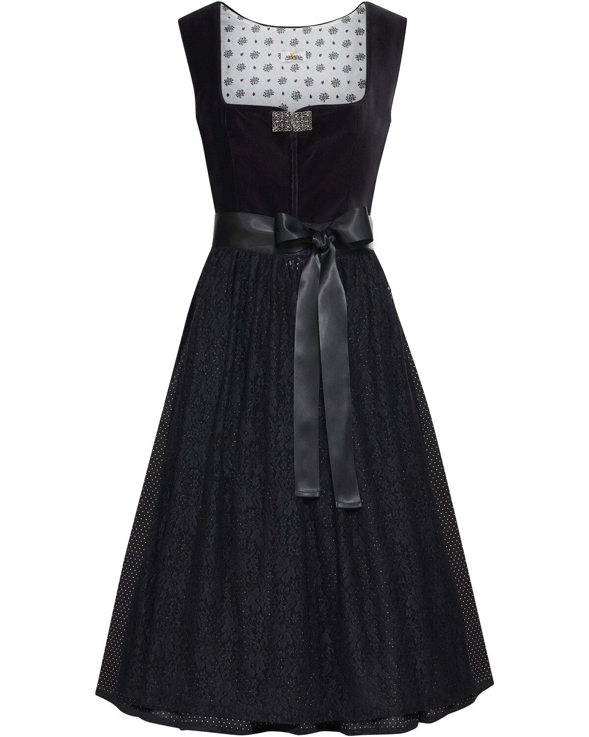 Almsach Dirndl Midi-Samtdirndl