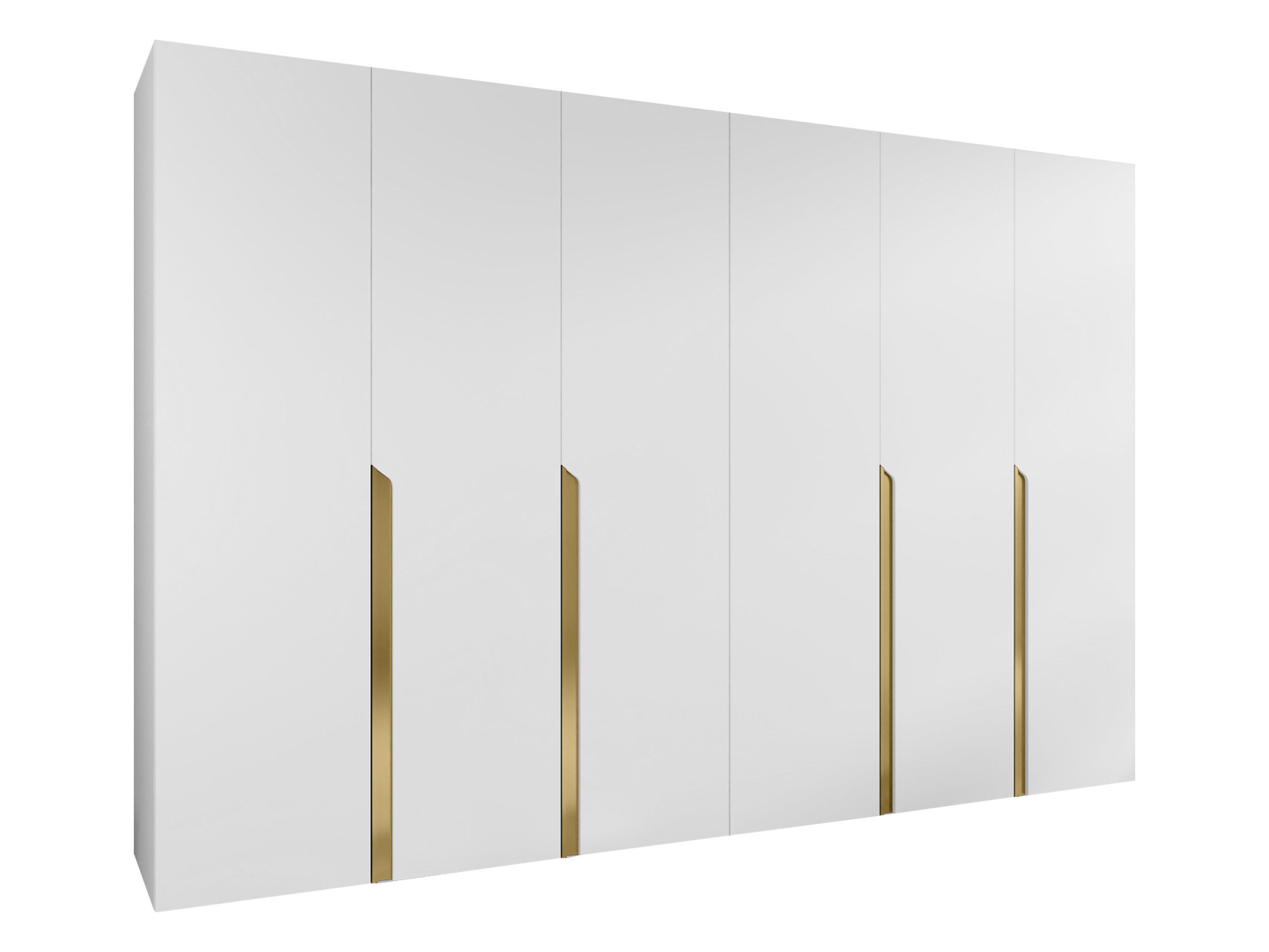 MIRJAN24 Kleiderschrank Mila I 300 (mit sechs Drehtüren) 300x52x202 cm, vier Kleiderstangen