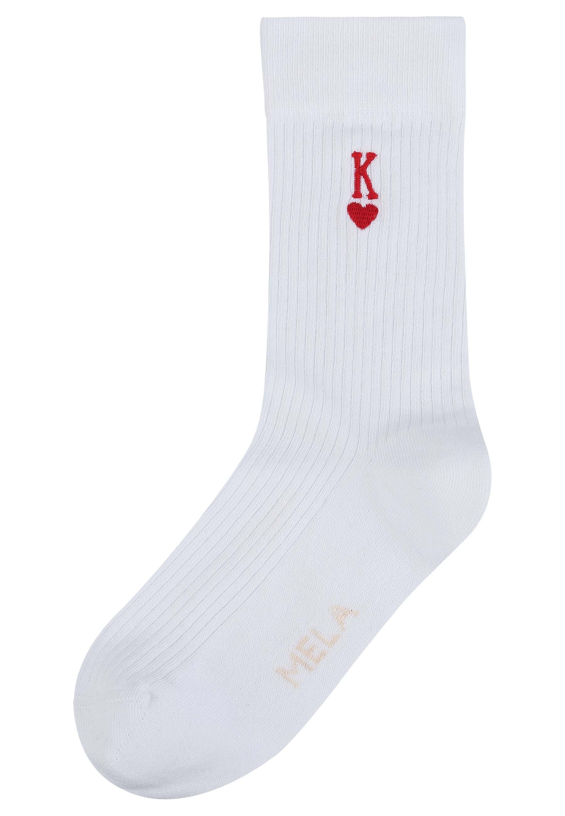 MELA Socken Gerippte Socken Stickerei 1 Paar Ohne Polyester & Polyamid. Das günstig online kaufen