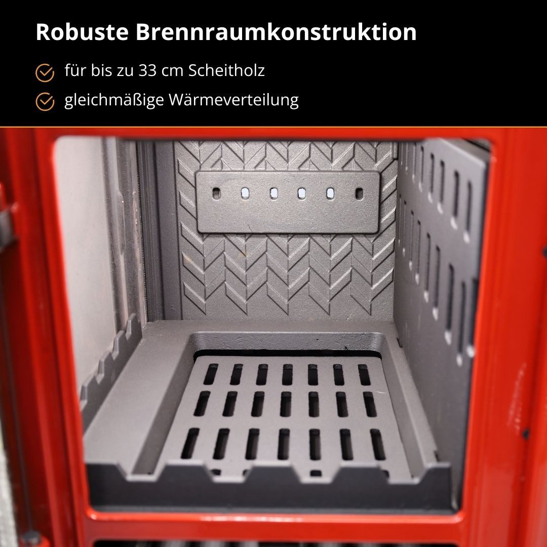 365 Kaminofen 365® Küchenherd Cook Lite rot emailliert 8,5 kW Gusseisen A+, 8,5 kW