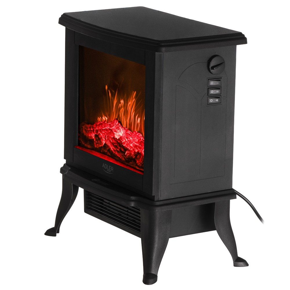 ADLER EUROPE Elektrokamin AD 7754 Kaminofen mit 3D Flammeneffekt Keramikheizung, Standkamin mit Echtflammenoptik gemütlich cozy – Bild 2 von 5