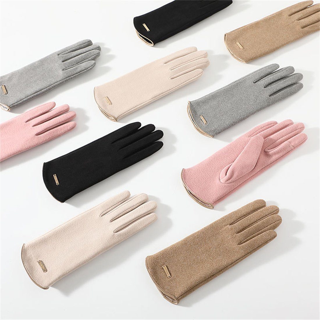 DÖRÖY Fleecehandschuhe Women's Winter Padded Warme Gloves,Reiten Schwarz Touch Handschuhe Screen