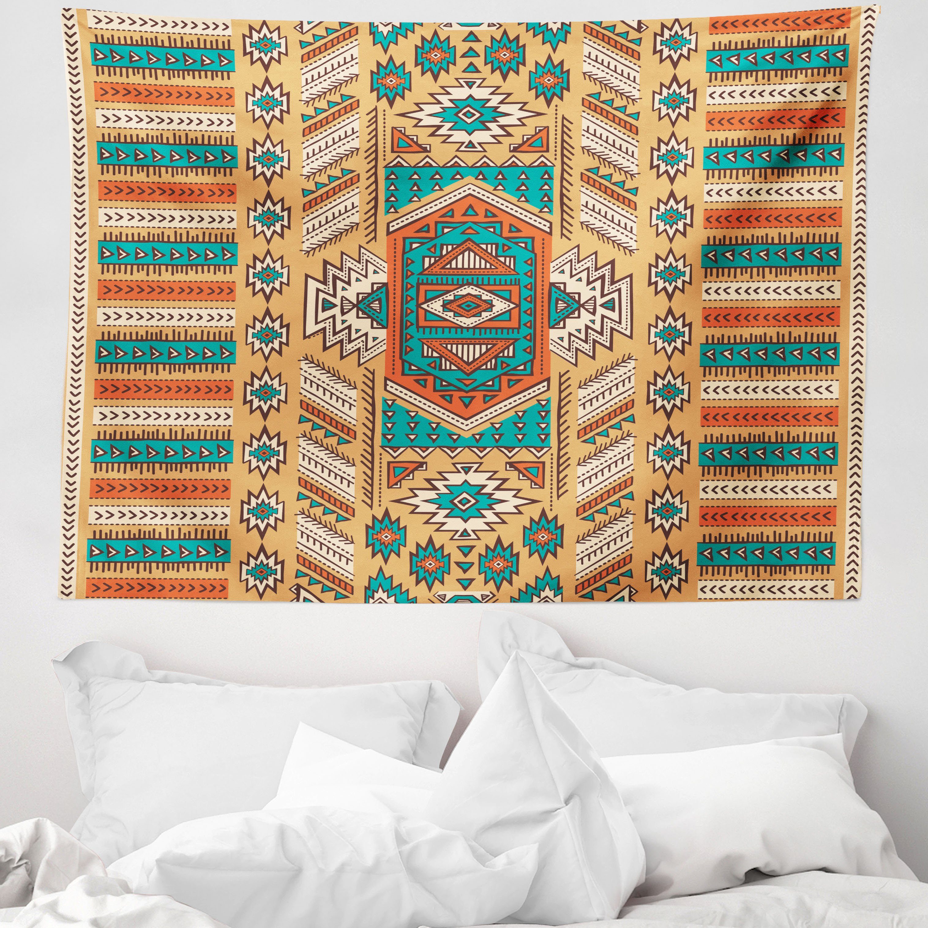 Wandteppich aus Weiches Mikrofaser Stoff Für das Wohn und Schlafzimmer,  Abakuhaus, rechteckig, aztekisch Bohemian Pattern