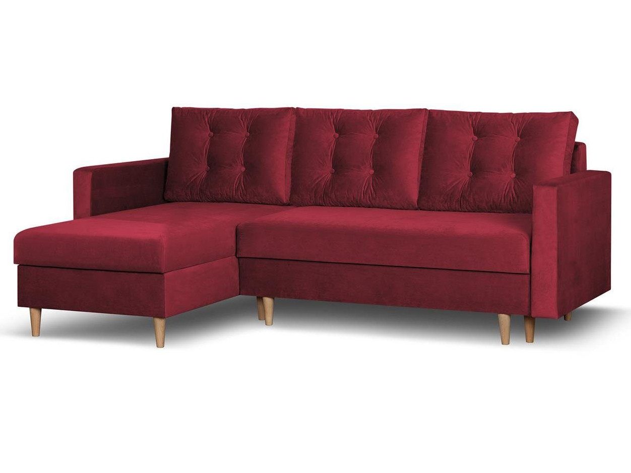Beautysofa Ecksofa mit Schlaffunktion Sigurd L, Klassisches Design, Skandinavischer Stil, mit Bettkasten