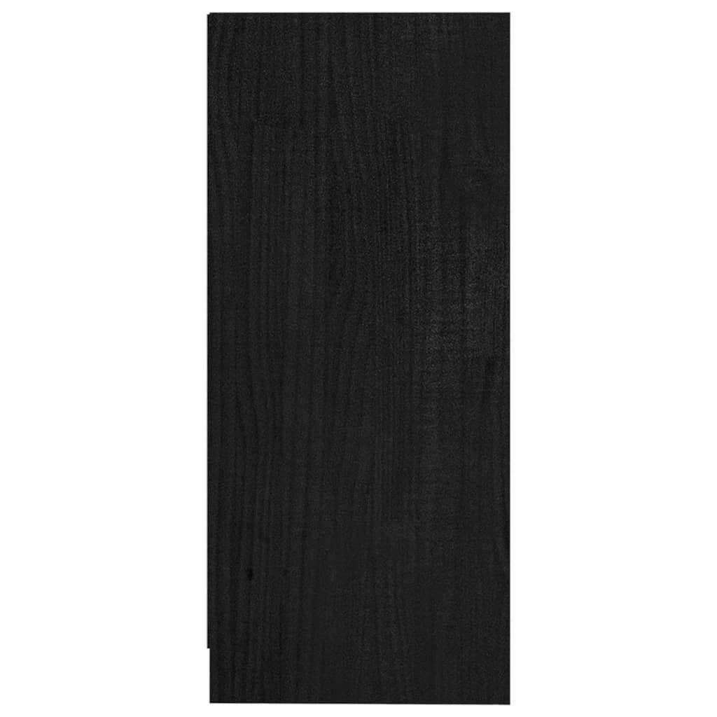cm 35,5x33,5x76 Massivholz (1-St) vidaXL Schwarz Kiefer Beistellschrank Fächerschrank