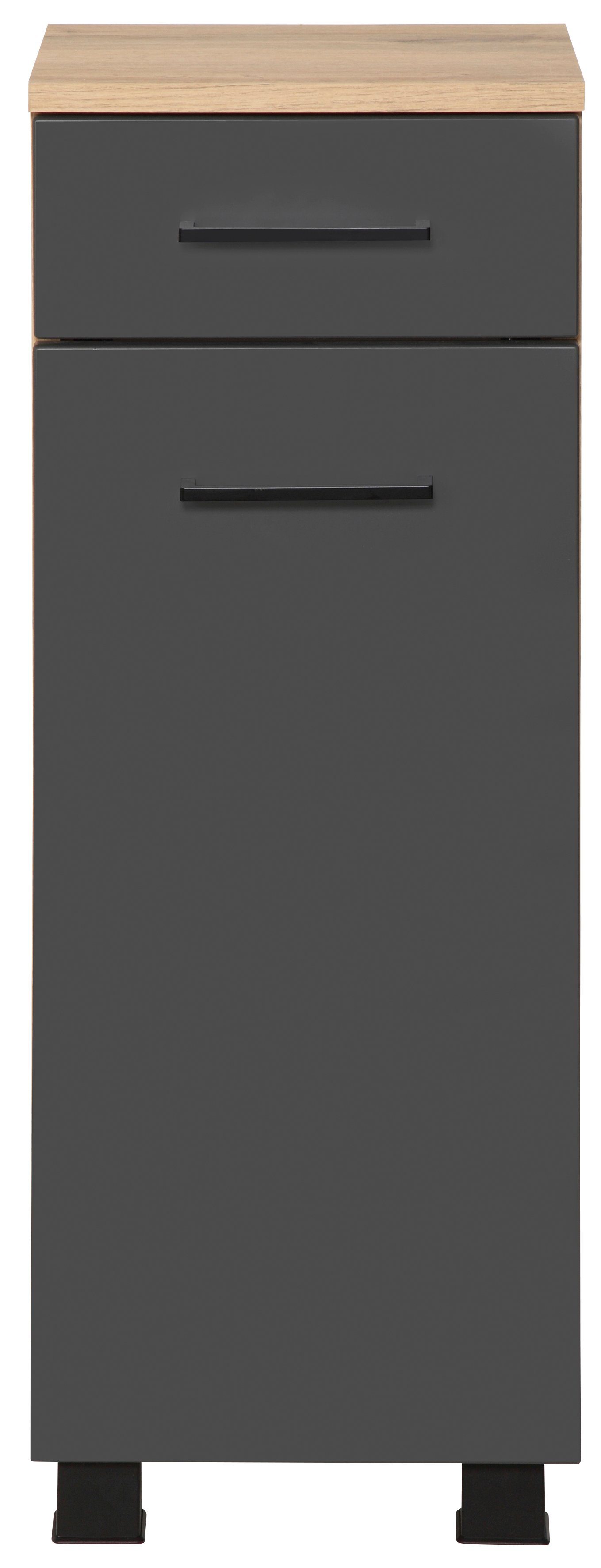 HELD MÖBEL Unterschrank Trento, verschiedene Ausführungen und Farben Badmöbel, Breite 30 cm, mit 1 Tür und 1 Schubkasten grau matt | wotaneiche | Unterschränke