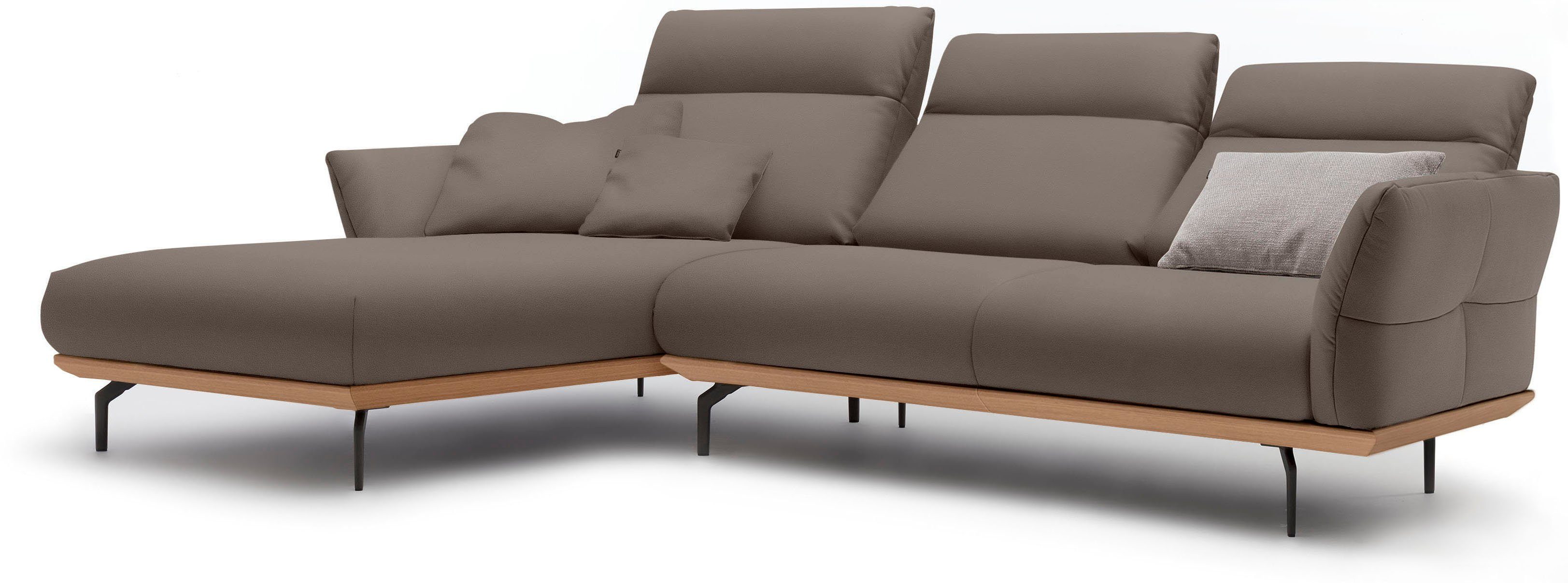hülsta sofa Ecksofa Alugussfüße Sockel umbragrau, hs.460, Eiche, cm in in 298 Breite