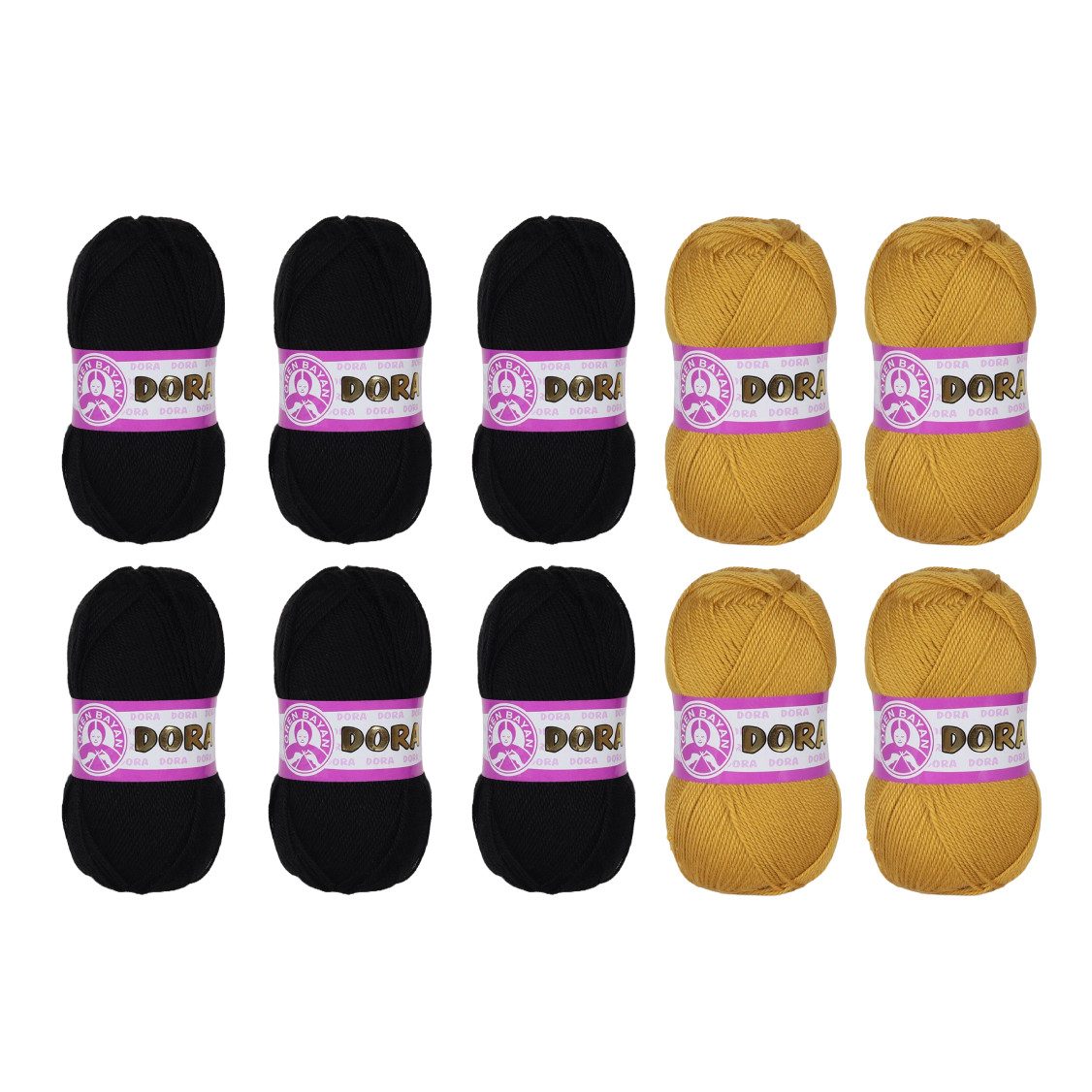 Madame Tricote Paris Ören Bayan Dora Strickwolle Projekt Set Häkelwolle, 250,00 m (Packung, 10x100g), Strickwolle Projekt Set, 100% Acryl, 250 Meter pro 100g Knäul