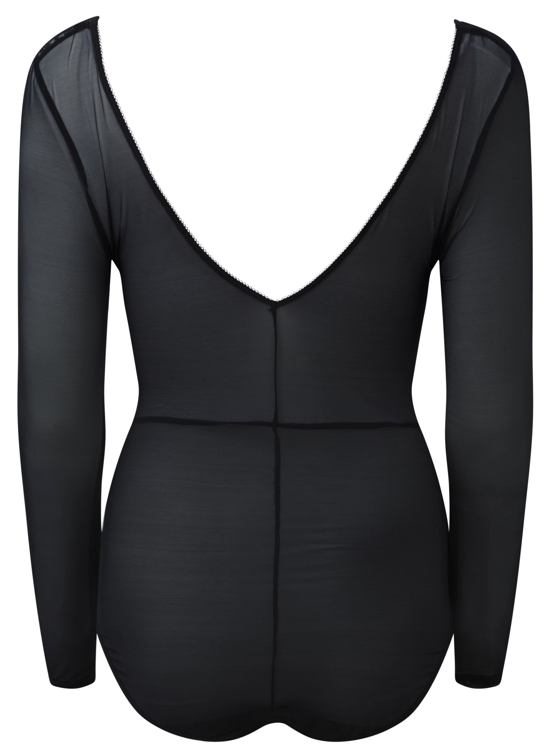 Gossard Langarmbody Glossies Lace Langarm Body Black (Shapebody, 1-tlg)