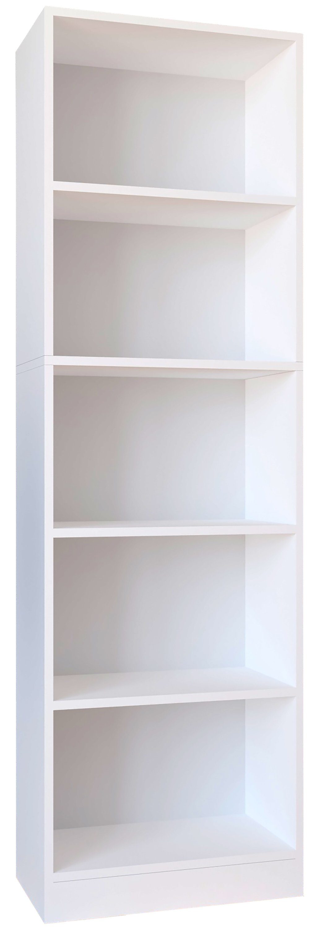 XL Regal Weiß Holz Bücher Stand 1-tlg. Standregal Bücherregal Dilos 5f, VCM