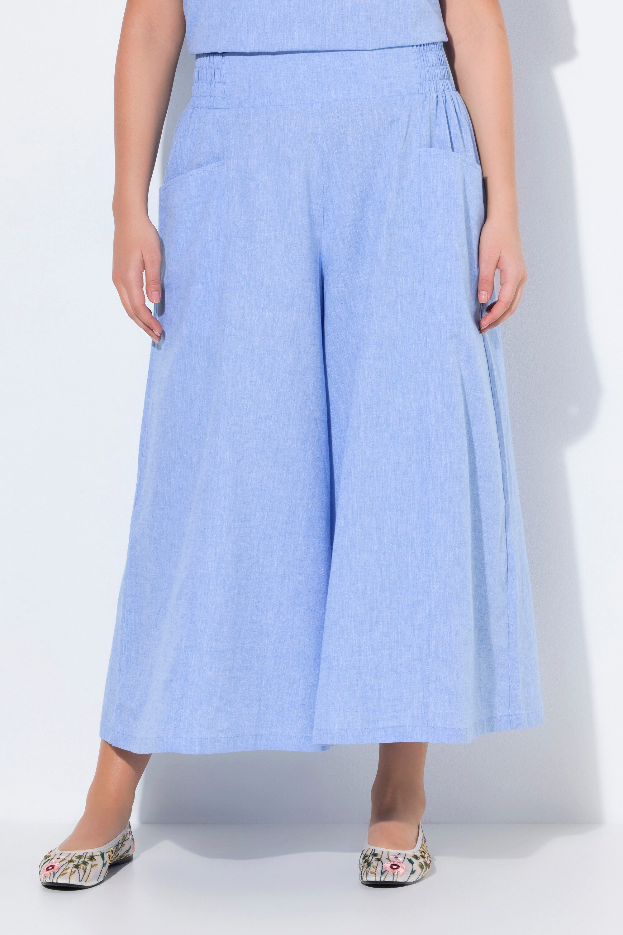 Ulla Popken Culotte Palazzo-Hosenrock knielang weites günstig online kaufen