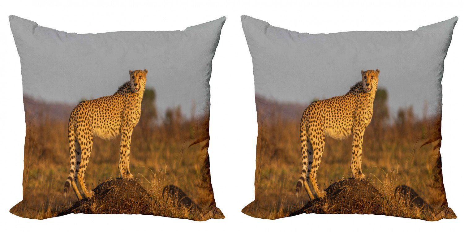 Kissenbezüge Modern Accent Doppelseitiger Digitaldruck, Abakuhaus (2 Stück), Safari wilder Gepard