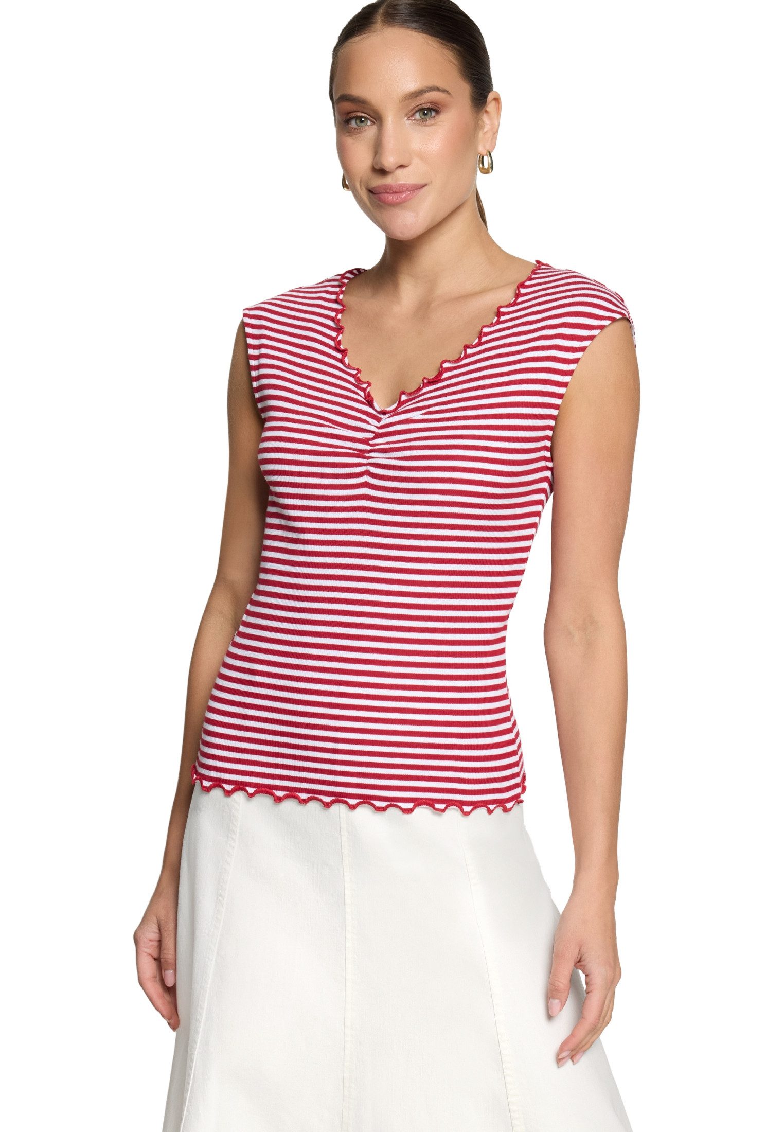 Zero T-Shirt Damen mit Raffung (1-tlg) Raffung