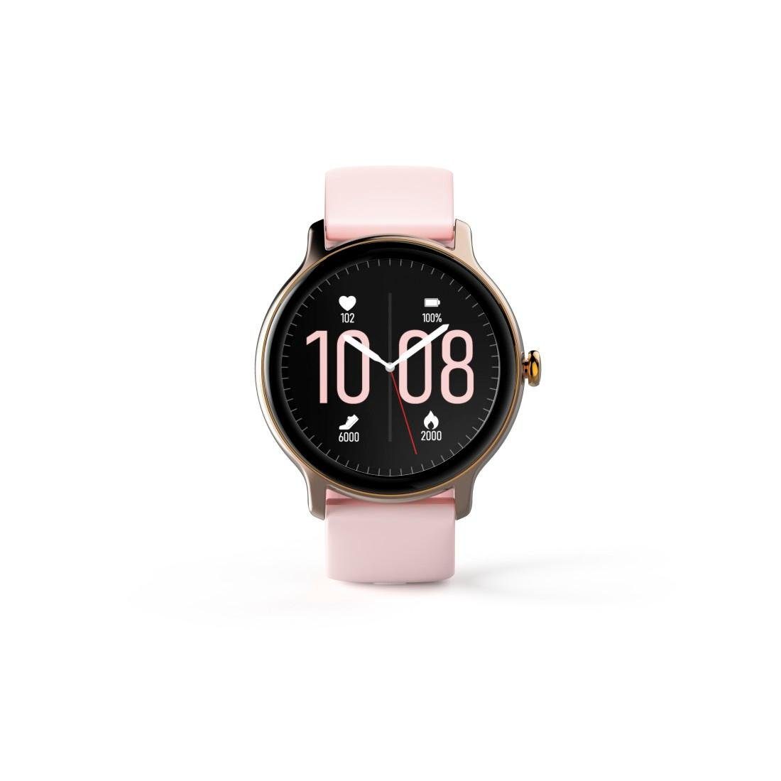 Hama Smartwatch Damen Herren, Blutsauerstoff Schritte, rosa rosefarben | Zoll), Timer, Musik cm/1,09 Tempo, (2,79 Smartwatch Kalorien, Stress, Schlaf, Fitnesstracker, Herzfrequenz, wasserdicht