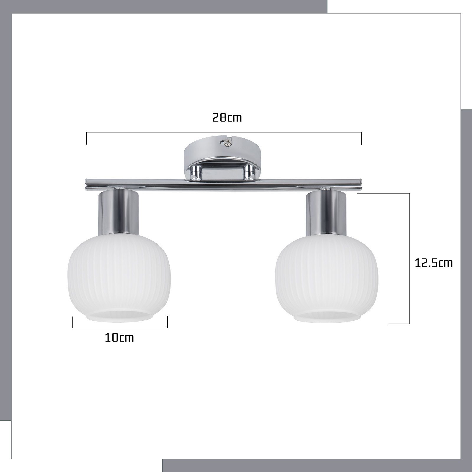 ZMH Deckenstrahler 2/3/4 Flammig E14 Glas Lampenschirm Deckenleuchte Vintage Wohnzimmer, ohne Leuchtmittel, Schwenkbar 350° Morden Spots für Hotellobby Schlafzimmer Flur Küche