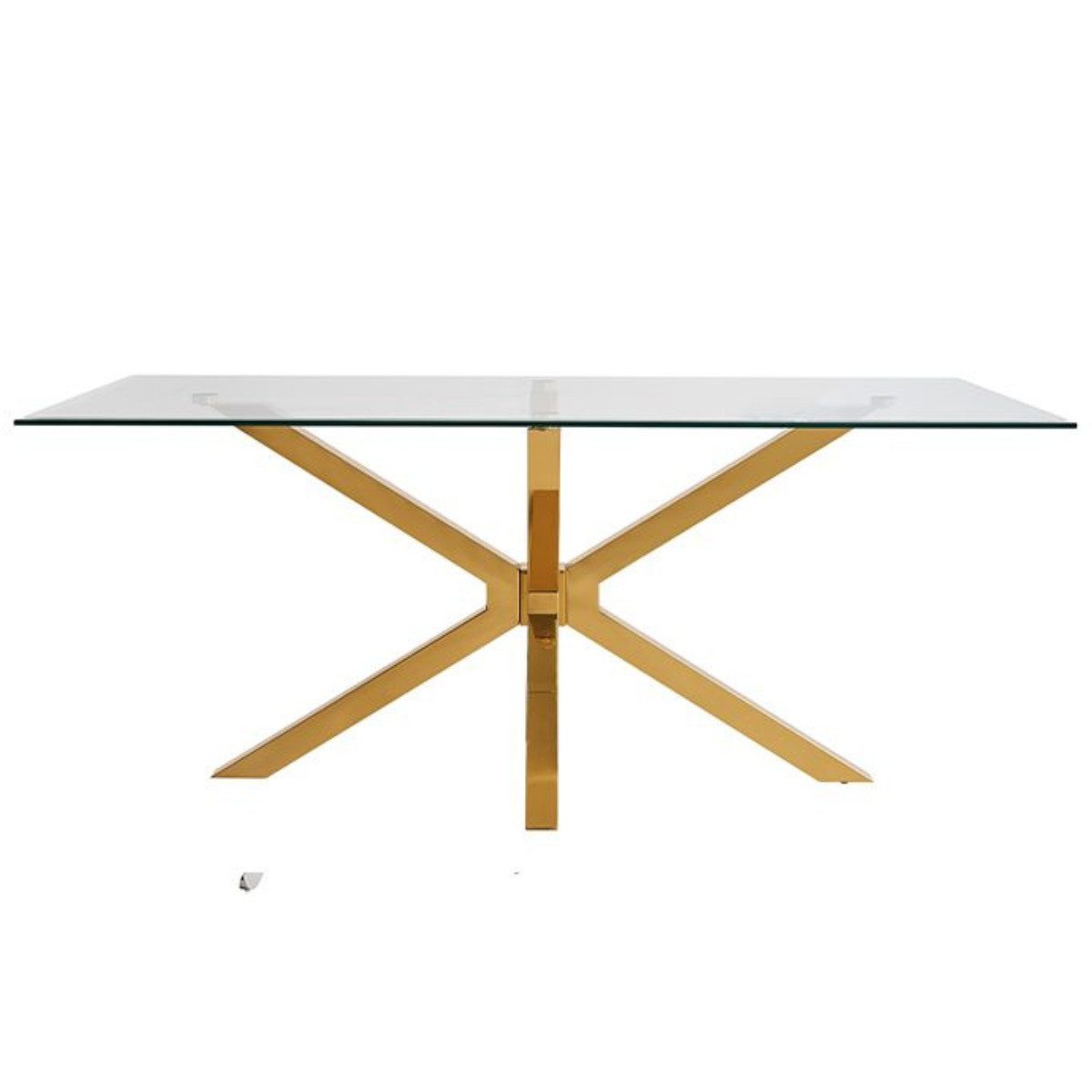 alesvelt Esstisch Terni mit edlen Edelstahlbeinen Glas/Marmoroptik Tischplatte 180cm (1-Tisch), 180 x 100 x 76 cm