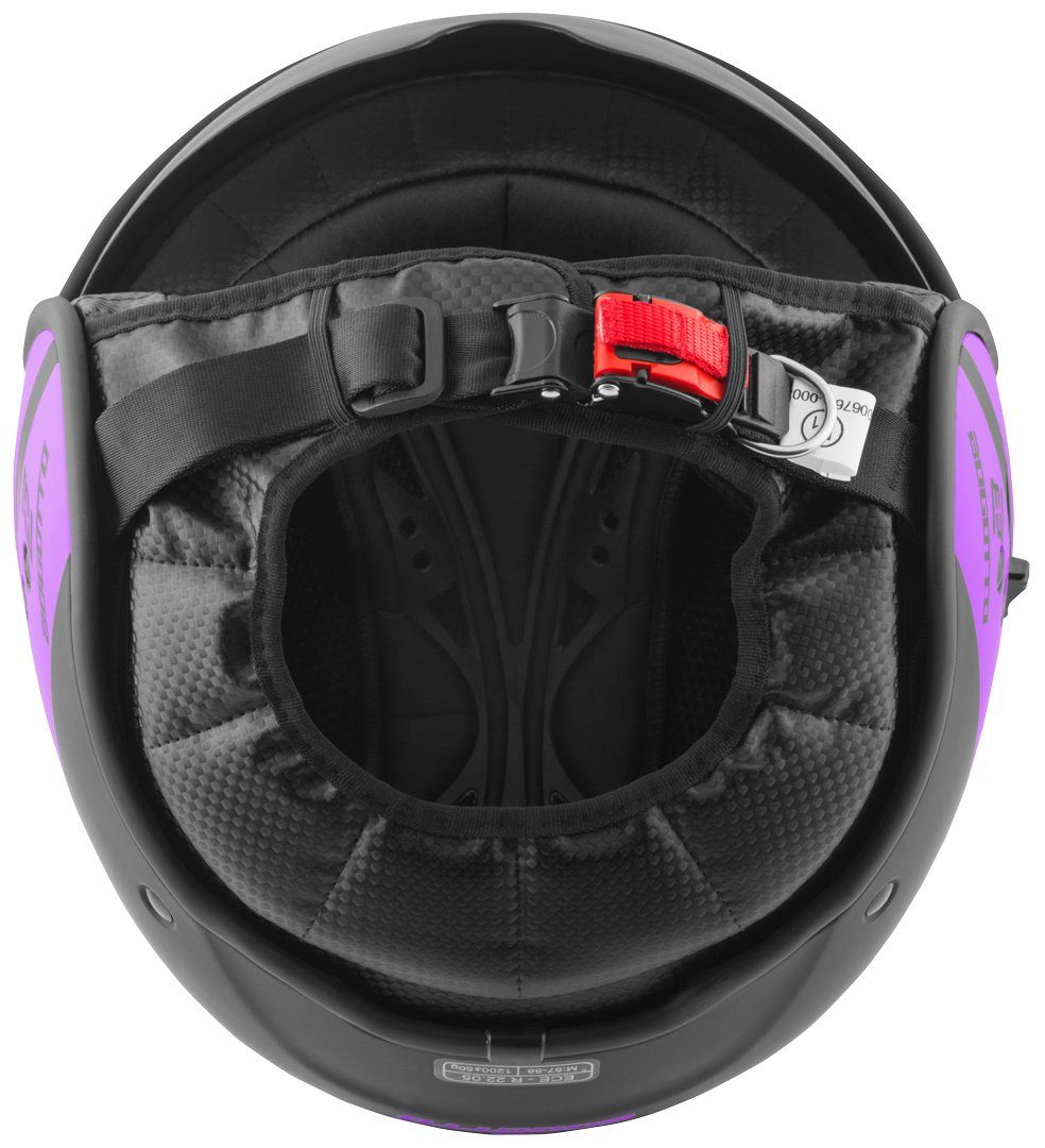 Bogotto Motorradhelm V595 Sierra Jethelm, integriertes Sonnenvisier