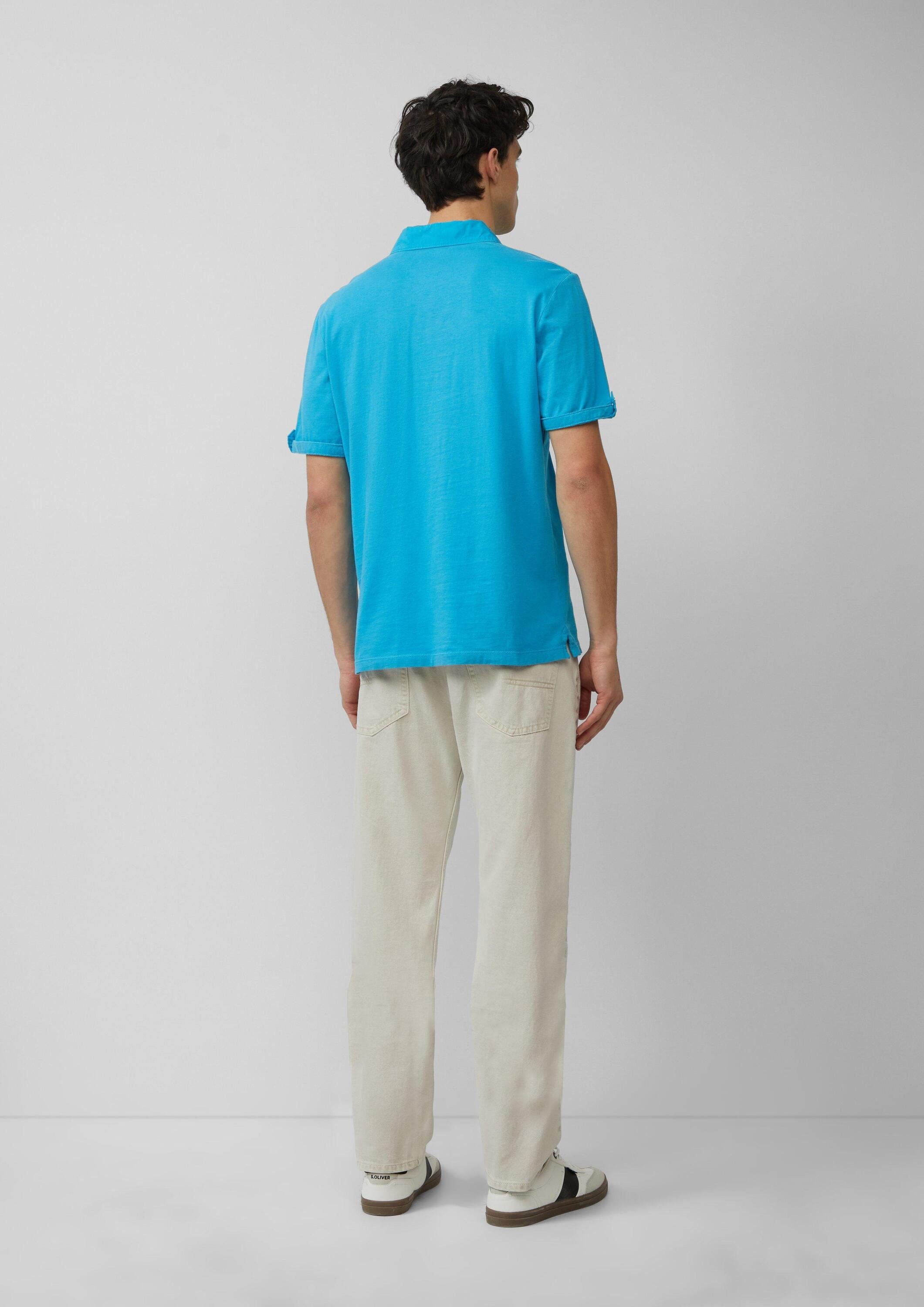 s.Oliver Kurzarmshirt Polo-Shirt Jersey-Poloshirt mit Ärmel-Detail