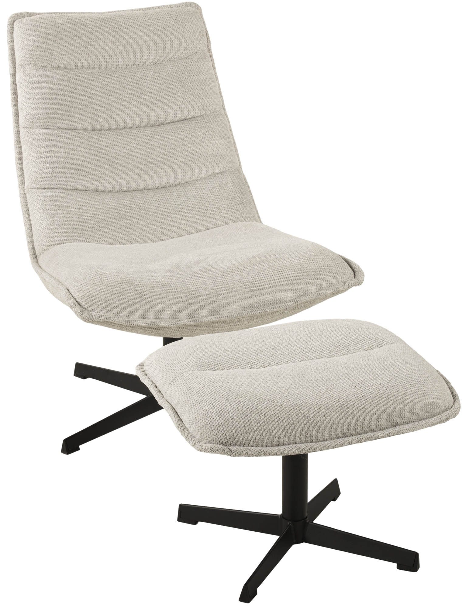 Duo Collection Relaxsessel Aveiro, (2-teilig) inkl. Hocker, hellgrau, Webstoff - 69x94x91cm (BxHxT)