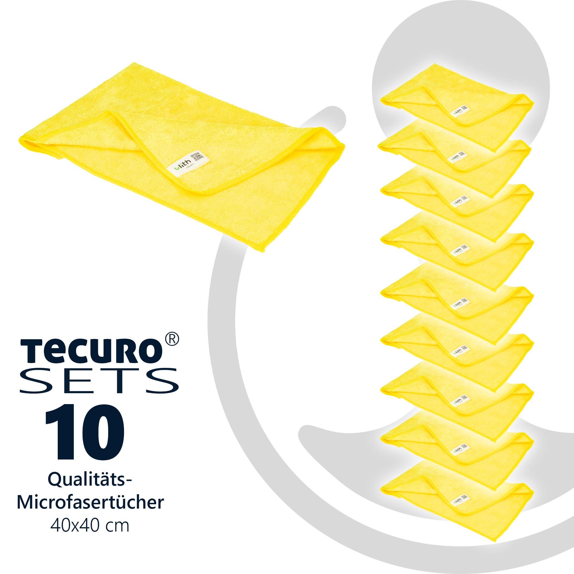 Ulith Clean-Profi Microfasertuch (10 Stück), 40 x 40 cm, Gelb, 300 GSM Mikrofasertuch (gelb)
