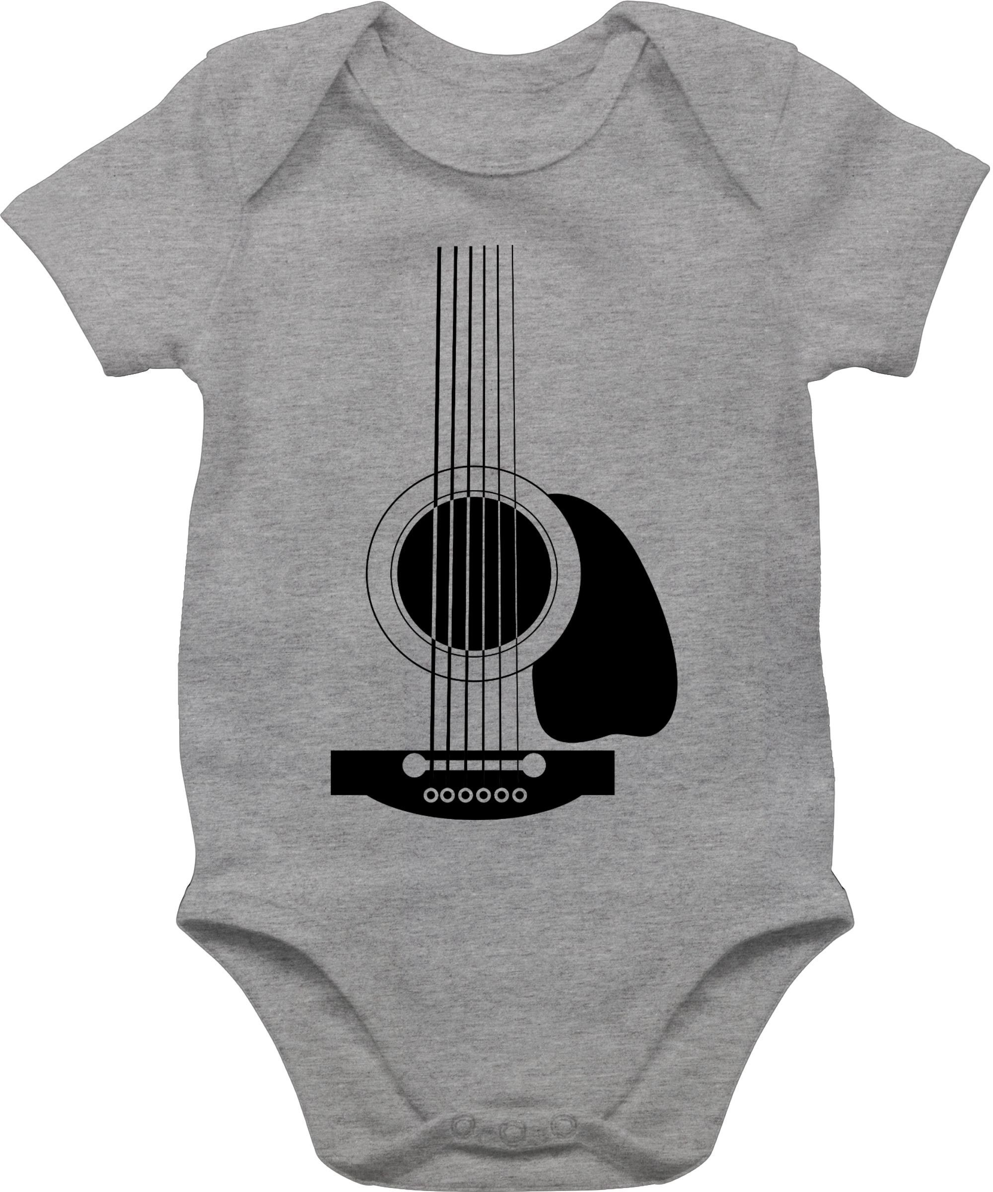 Shirtracer Shirtbody Gitarren Body Strampler Baby Mädchen & Junge 1 Grau meliert