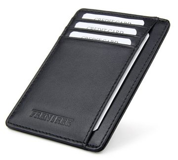 Frentree Kartenetui "Mini"-Geldbörse, minimalistischer Kartenhalter aus Echtleder, für bis zu 10 Karten und Geldscheine, mit integriertem RFID Schutz