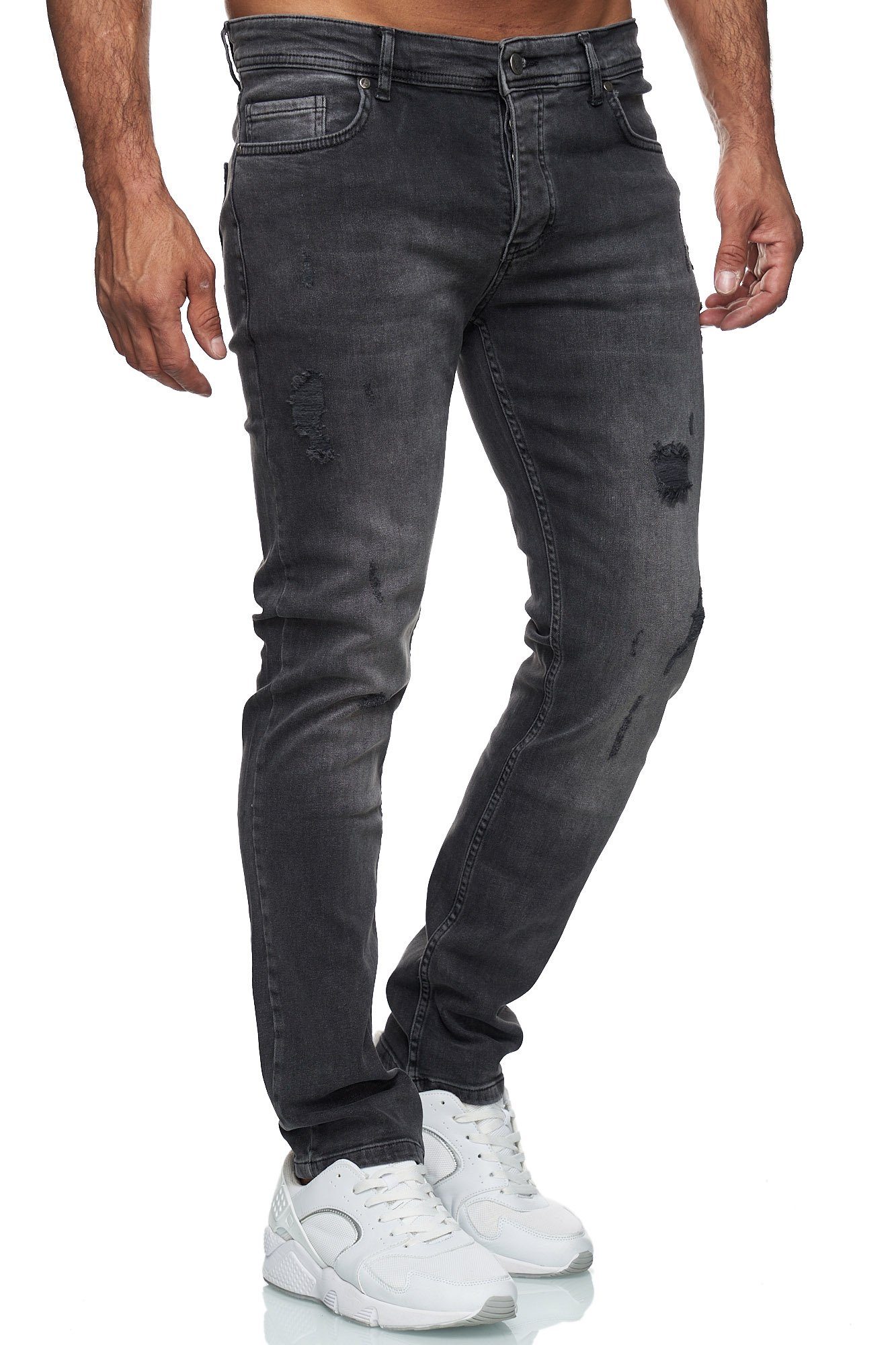 Reslad Destroyed-Jeans Reslad Jeans Herren Destroyed Slim Fit Herren-Hose Jeanshose Männer Destroyed Look Stretch Slim Fit Jeans
