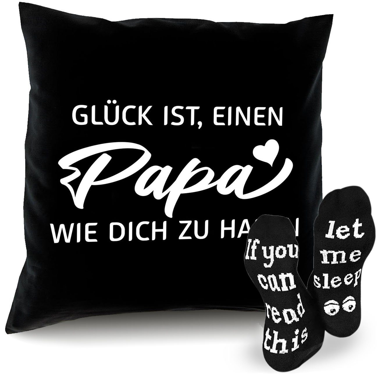 Soreso® Dekokissen Kissen + Socken Geschenk für Papa zum Geburtstag Vatertag Weihnachten, Geburtstagsgeschenk Weihnachtsgeschenk Vatertagsgeschenk