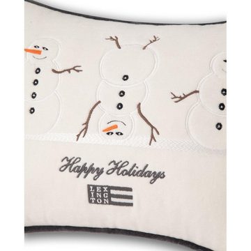 Kissenhülle LEXINGTON Kissen Snowman Organic Cotton Velvet White Gray (30x40), Lexington