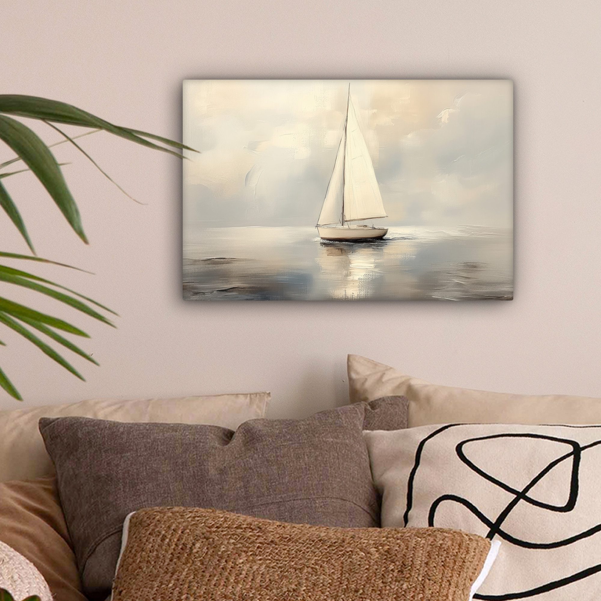 OneMillionCanvasses® Leinwandbild Segelschiff - Meer - Bewölkt, Fotodruck ( günstig online kaufen