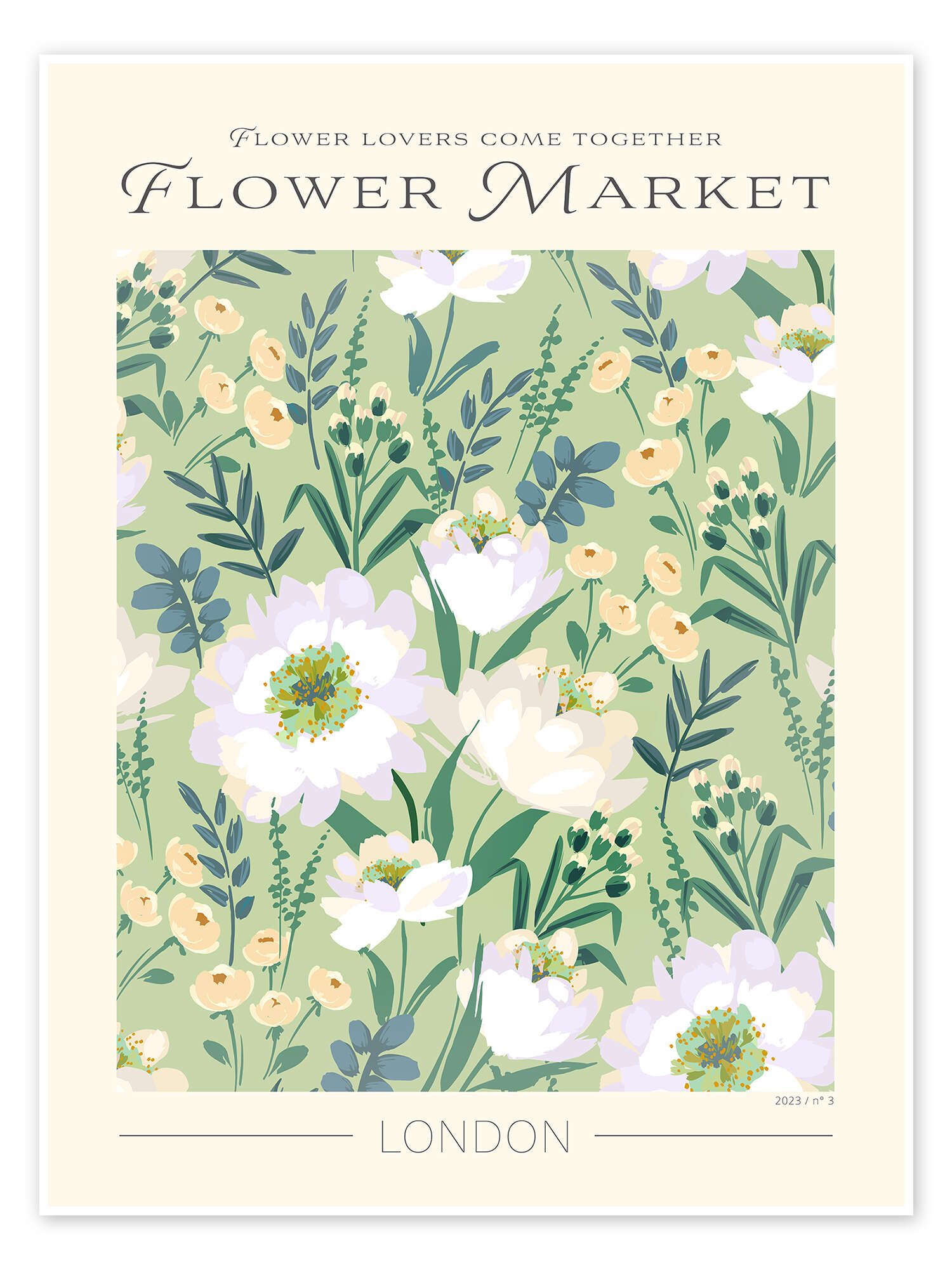 Posterlounge Wandbild Flower Market London, Exhibition Posters, erhältlich als Poster, Leinwandbild, Wandsticker oder Acrylglasbild