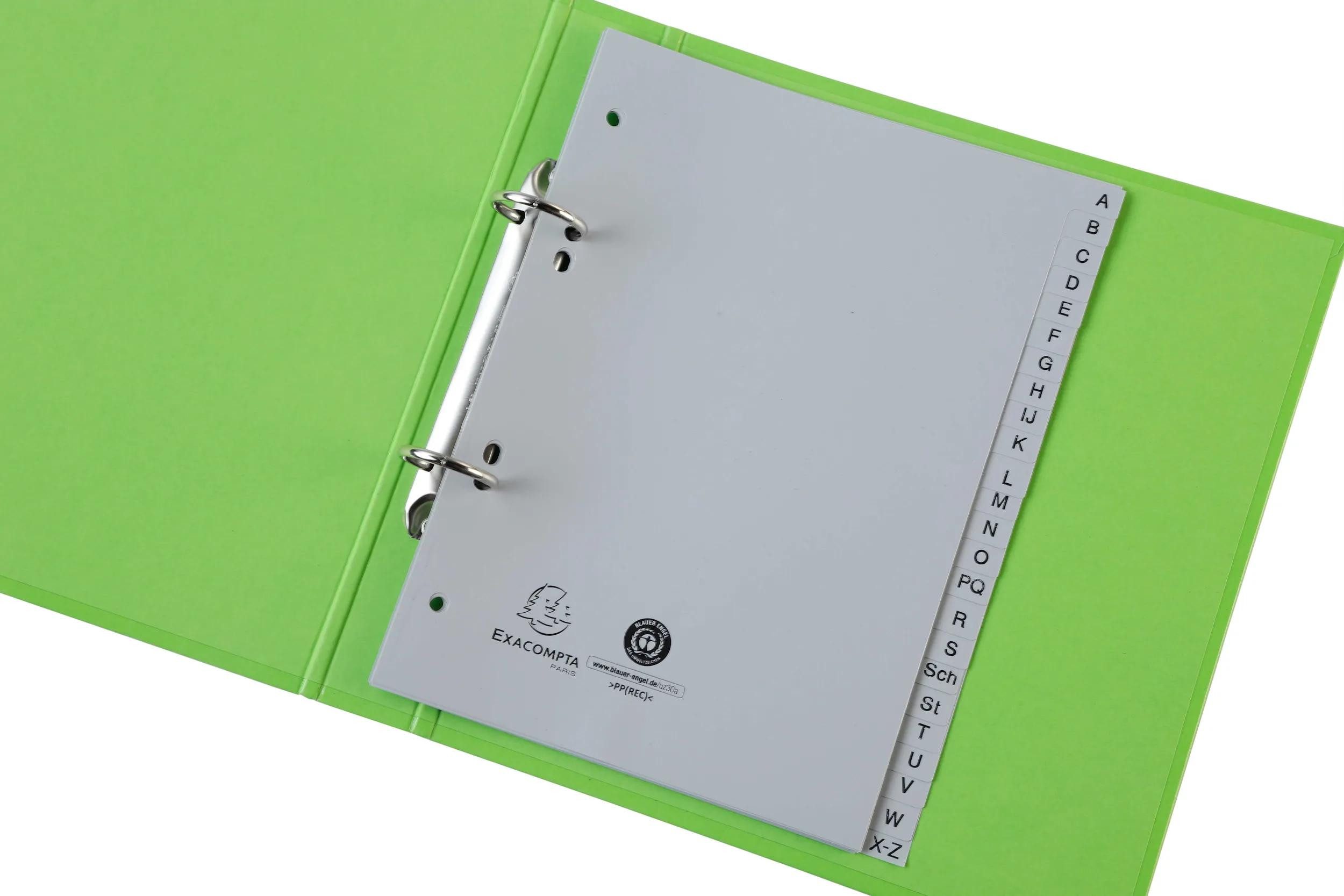 EXACOMPTA Aktenordner 25x Register A5 RC-PP grau 120µ A-Z (inkl. Sch St) 24 Pos Grau 1743B, Register